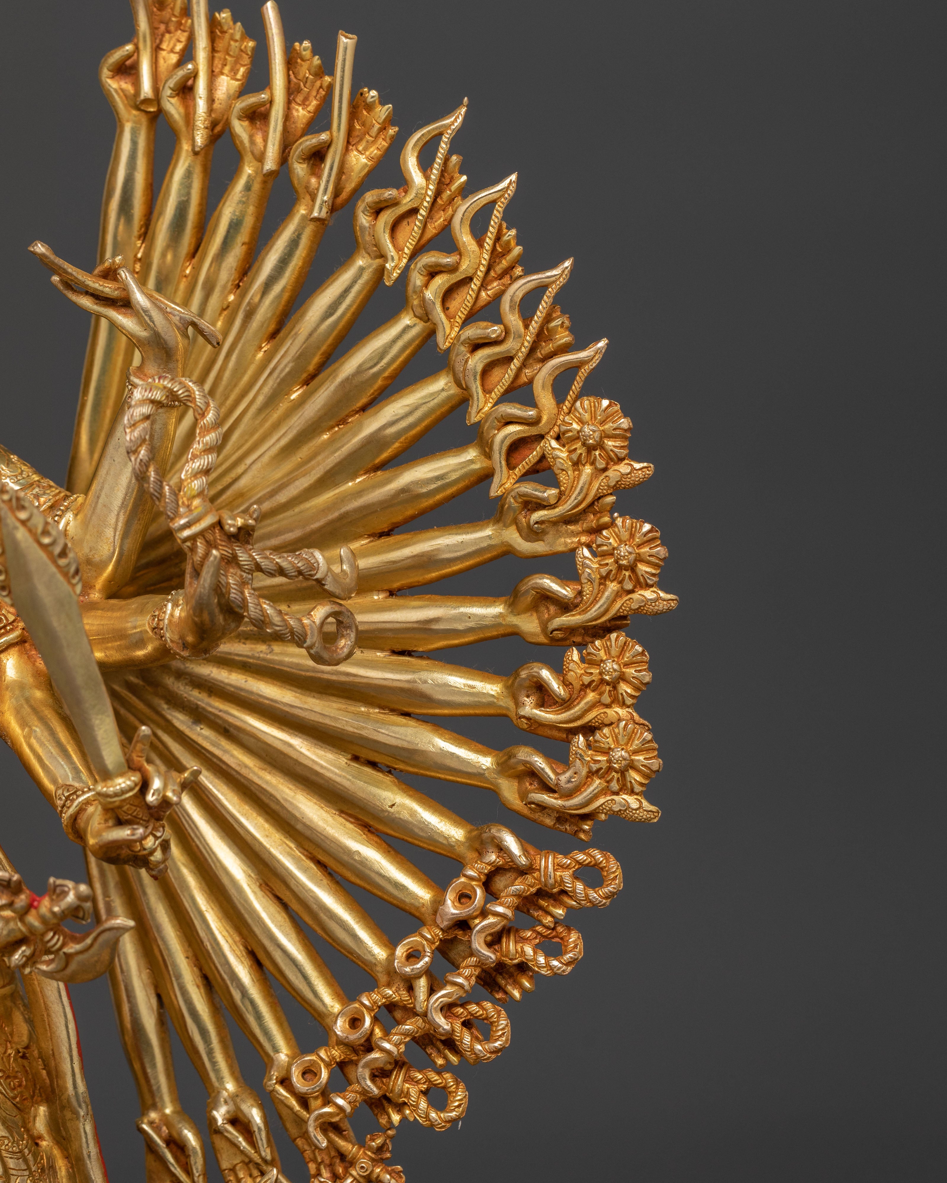 1000 Armed Dukar Golden Statue | 24K Gold Gilded