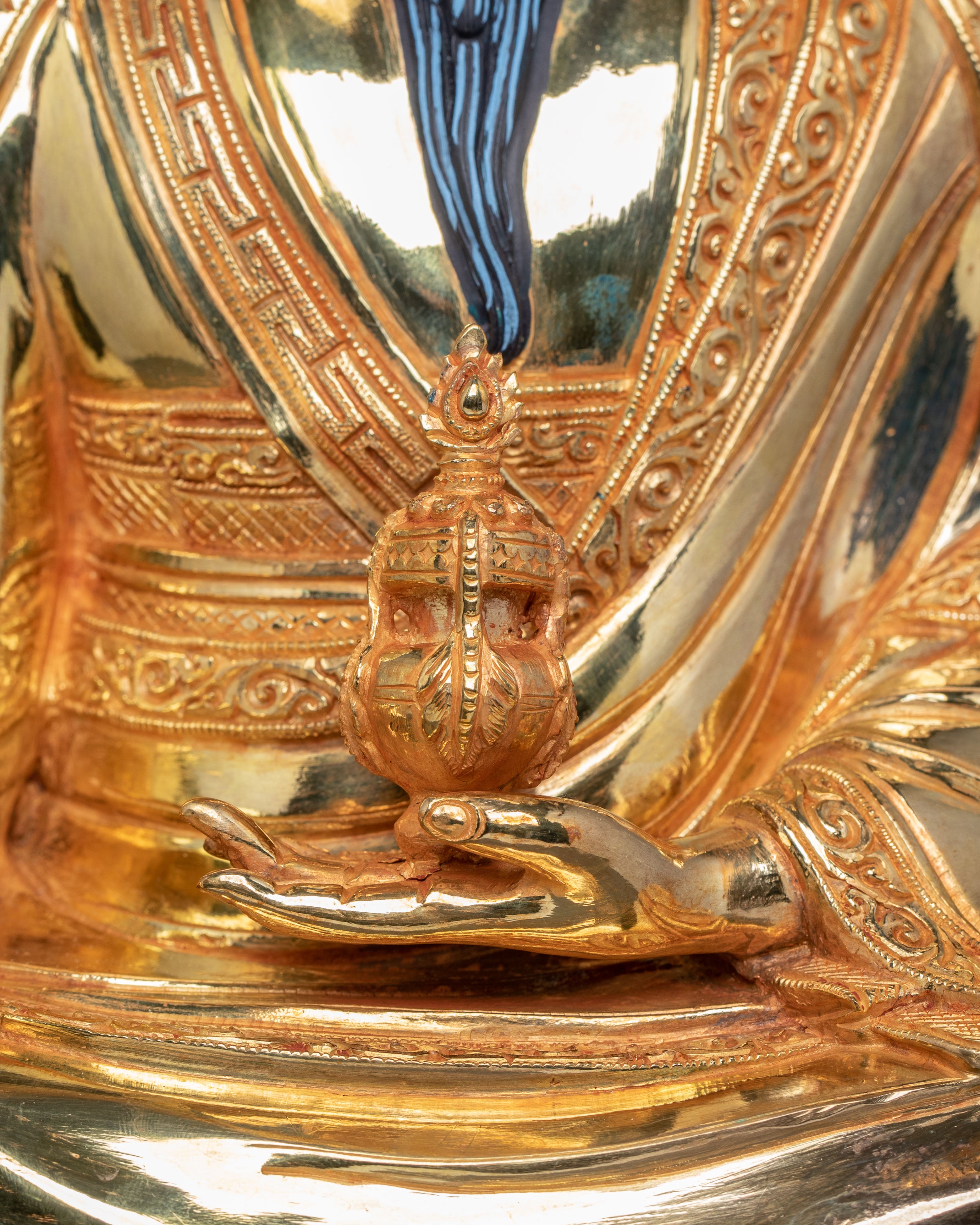 Handmade Guru Shapdum Golden Statue — Auspiciously Gilded