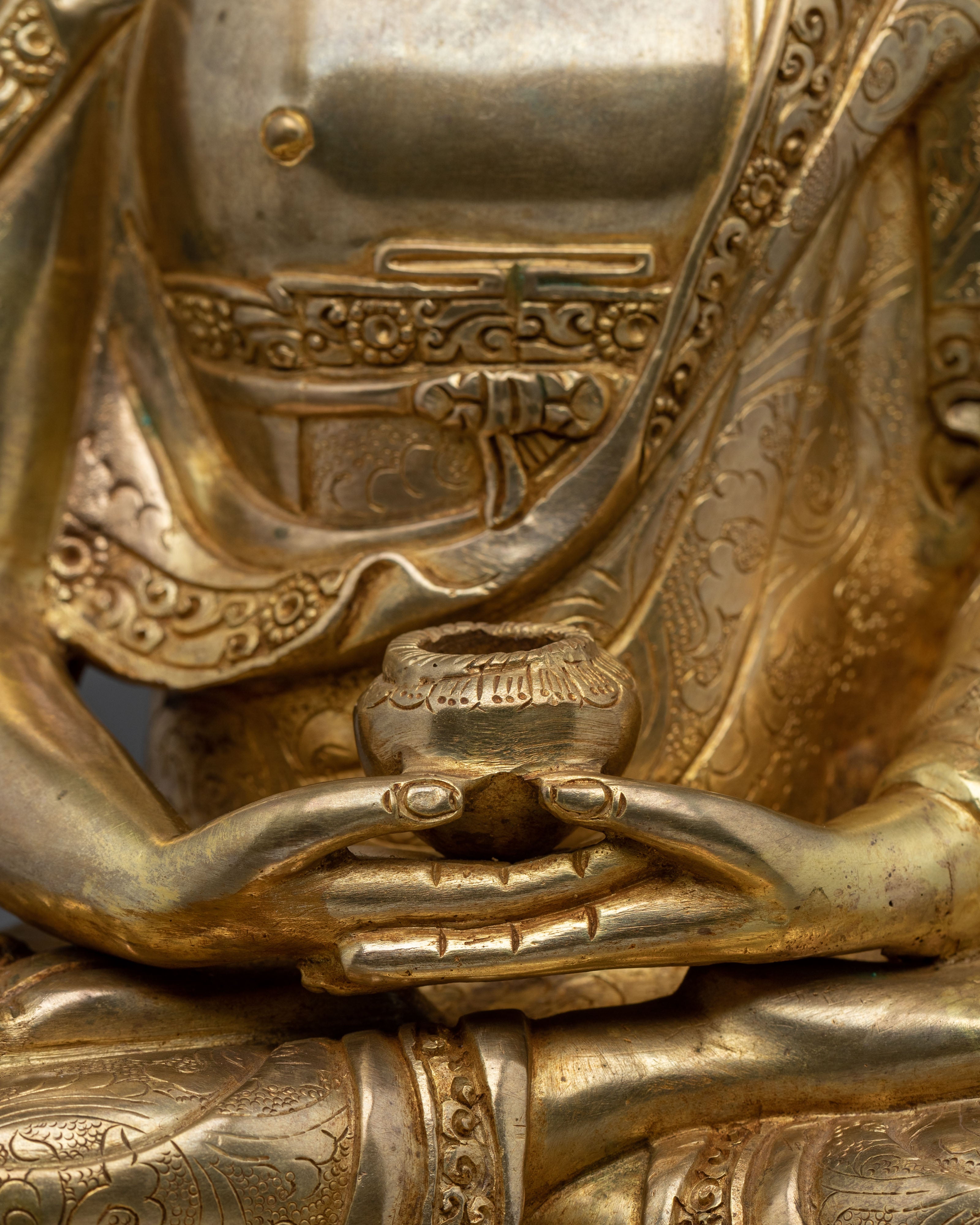 Amitabha Buddha Sculpture | 24k Gold-Coated Sculpture