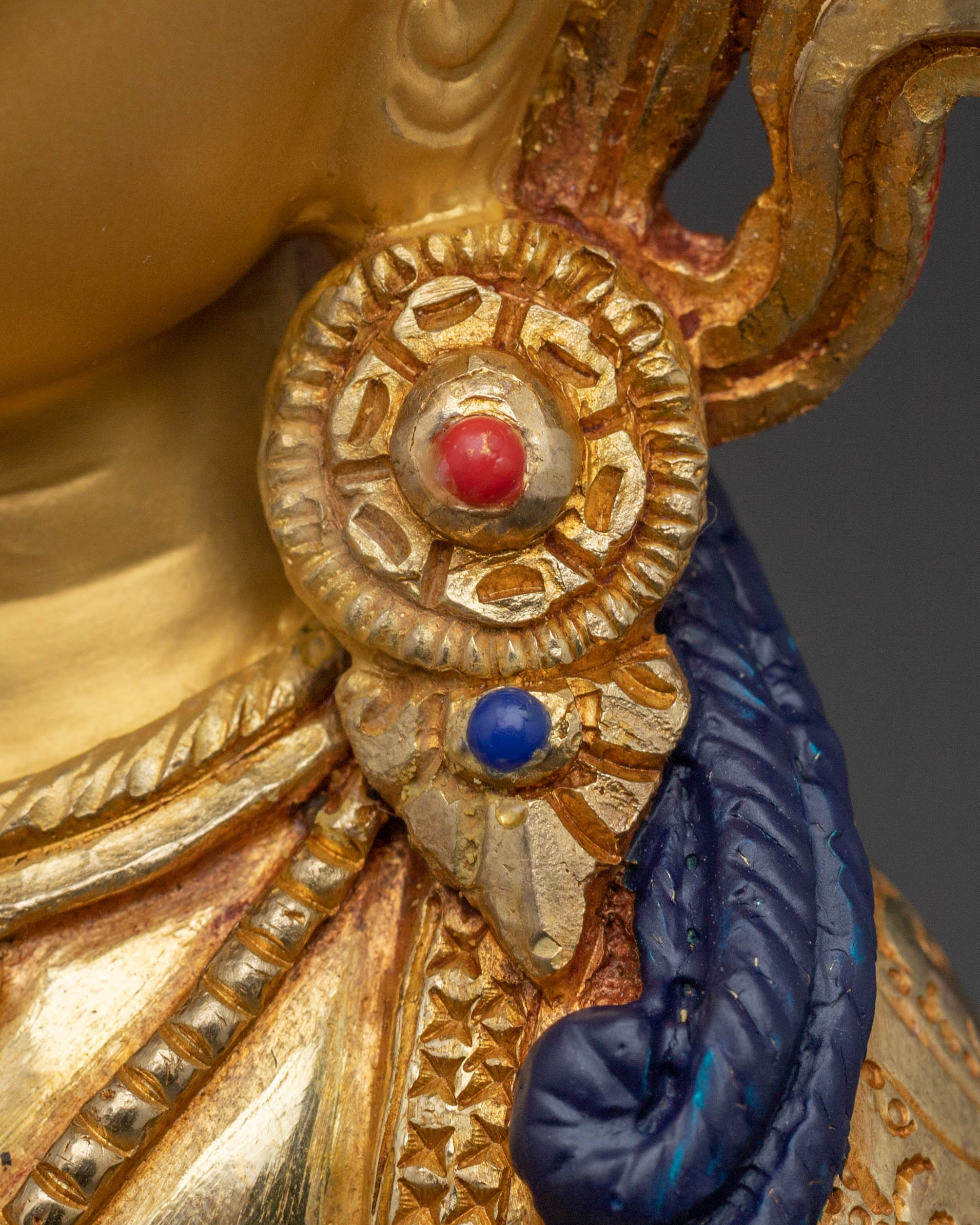 Statue of Vajrasattva for Sacred Spaces: Hand-Gilded Copper Artistry