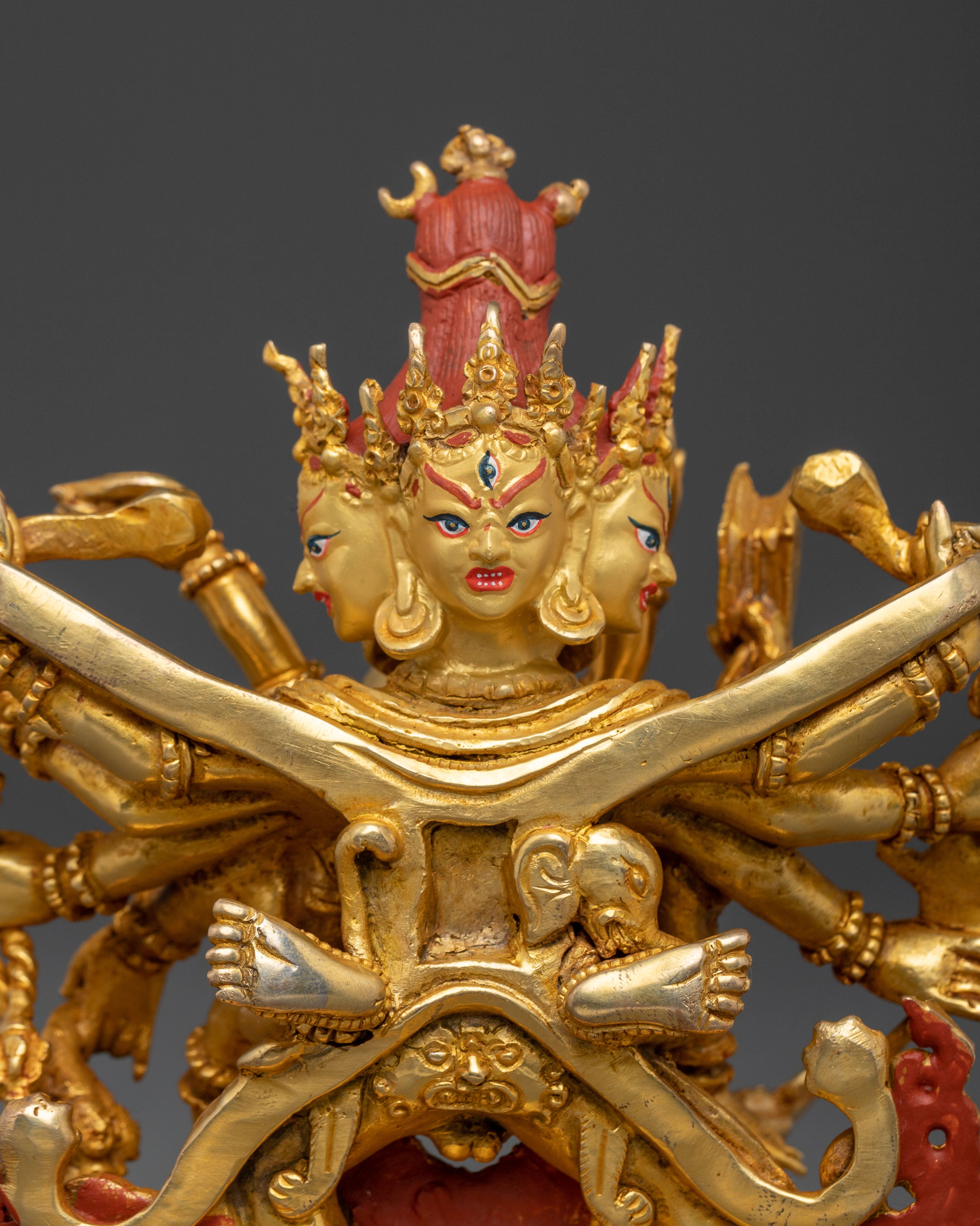 Chakrasamvara Sacred 24K Gold Gilded Statue with Consort