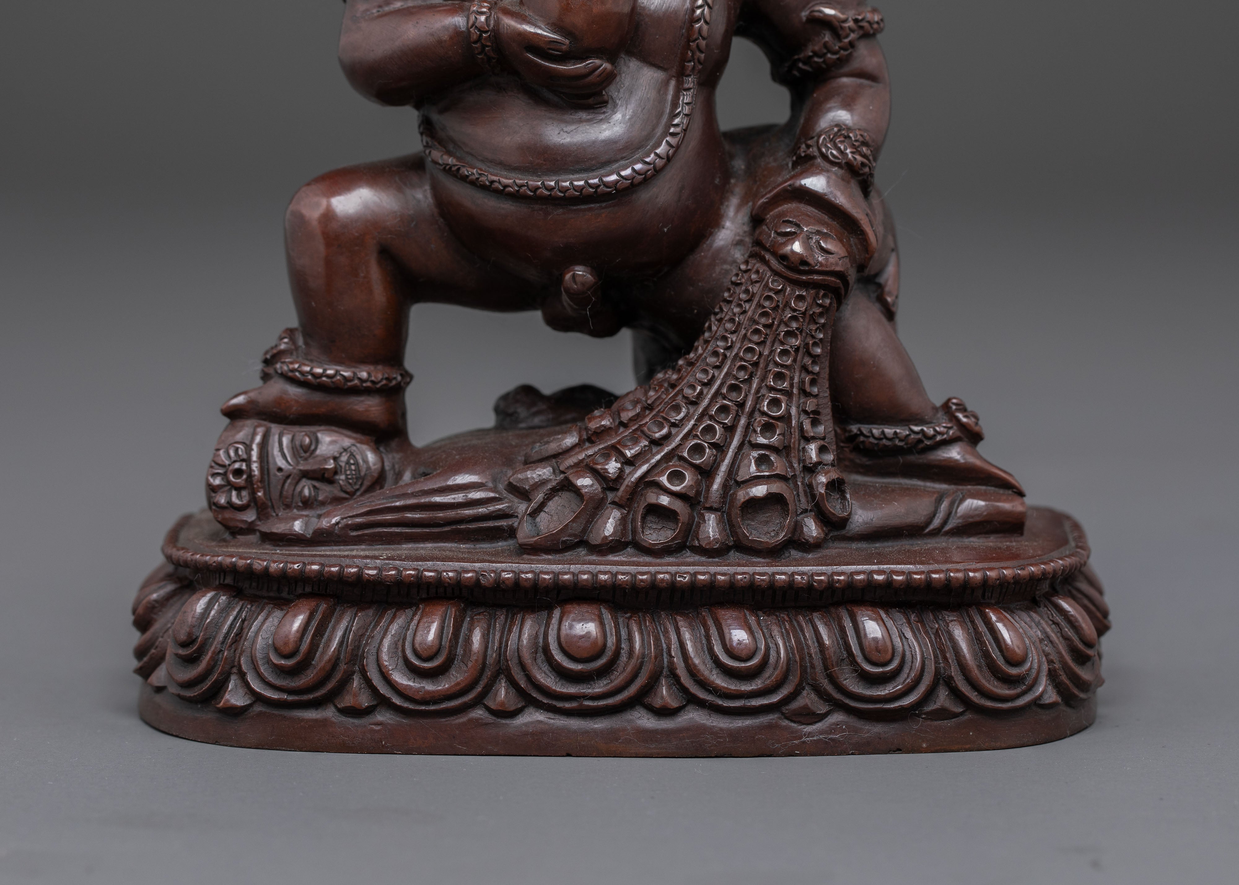 Oxidized Copper Black Dzambhala Statue | Deity of Prosperity
