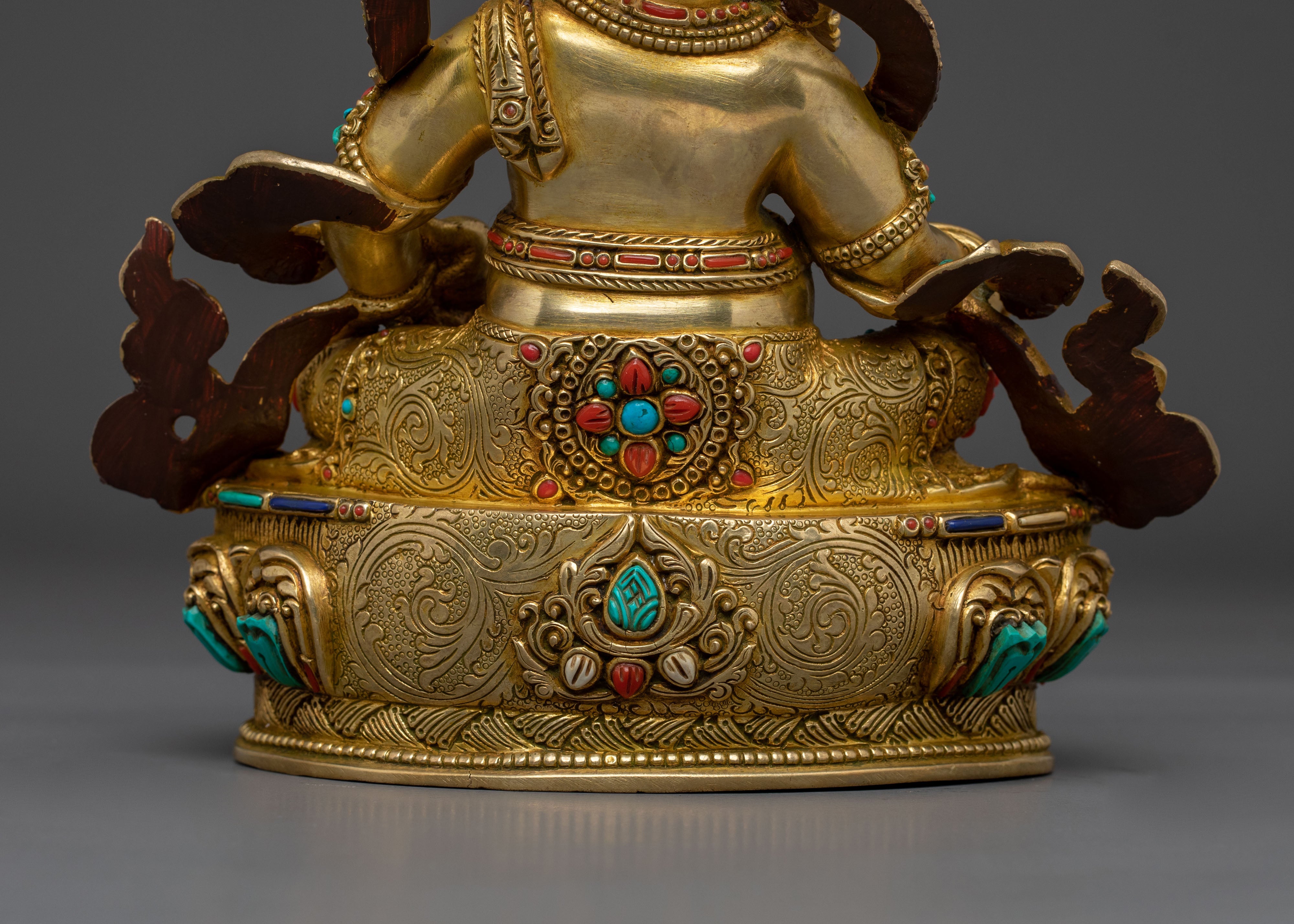 Golden Dzambhala Statue | Himalayan Sacred Figurine