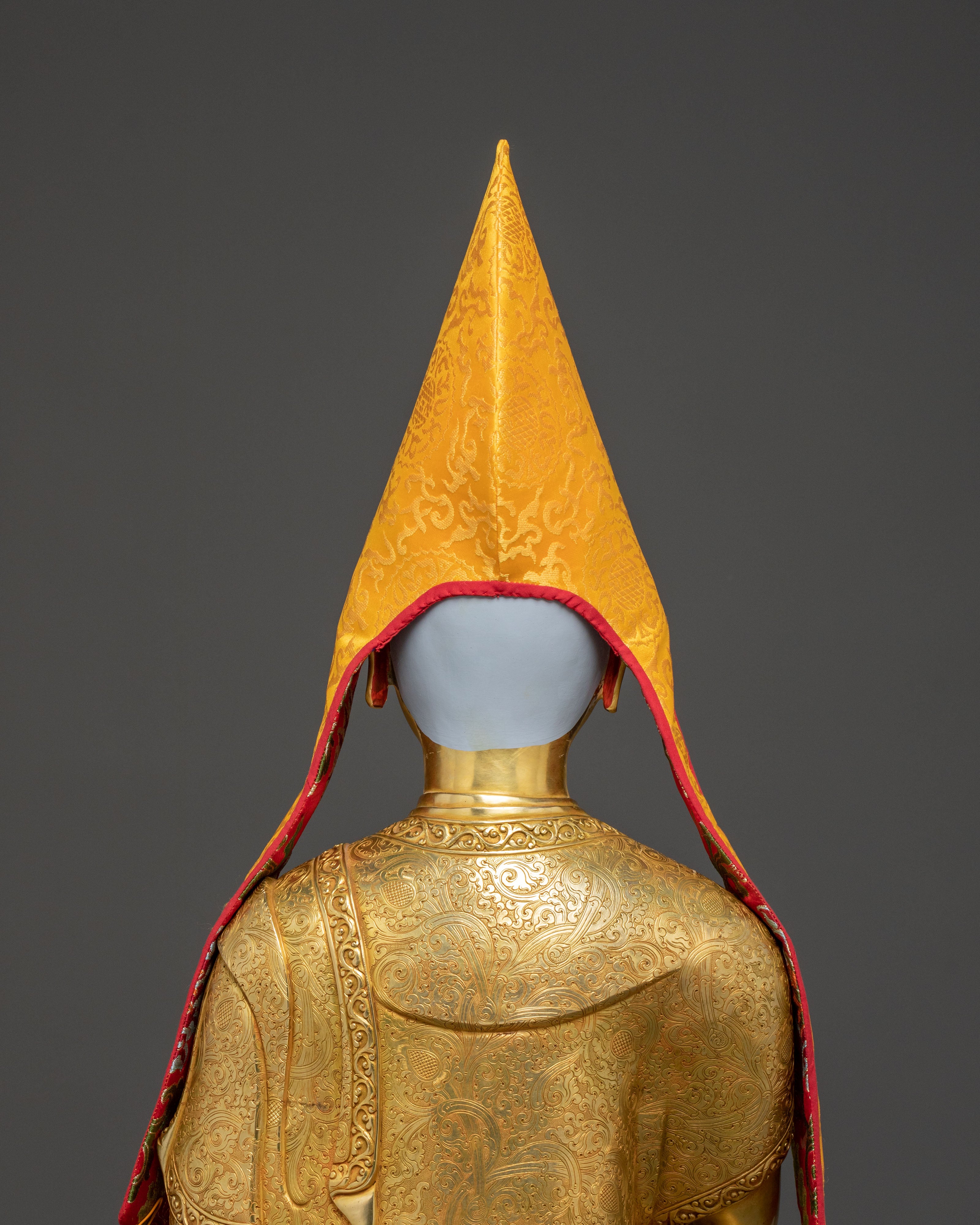 Handmade Tsongkhapa with Disciples Statue Set: Traditional Himalayan Artwork