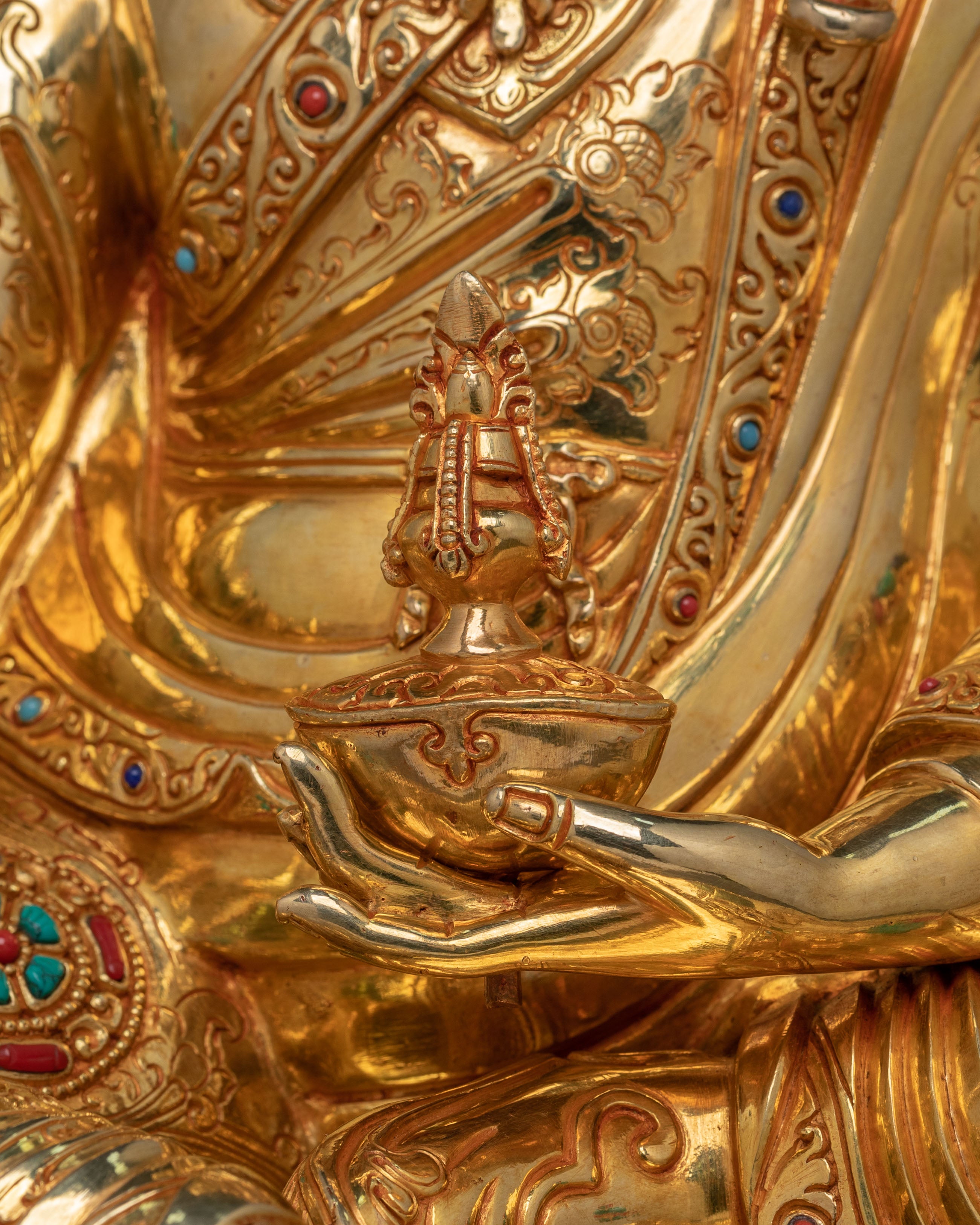 Guru Rinpoche Golden Statue | Traditional Figure