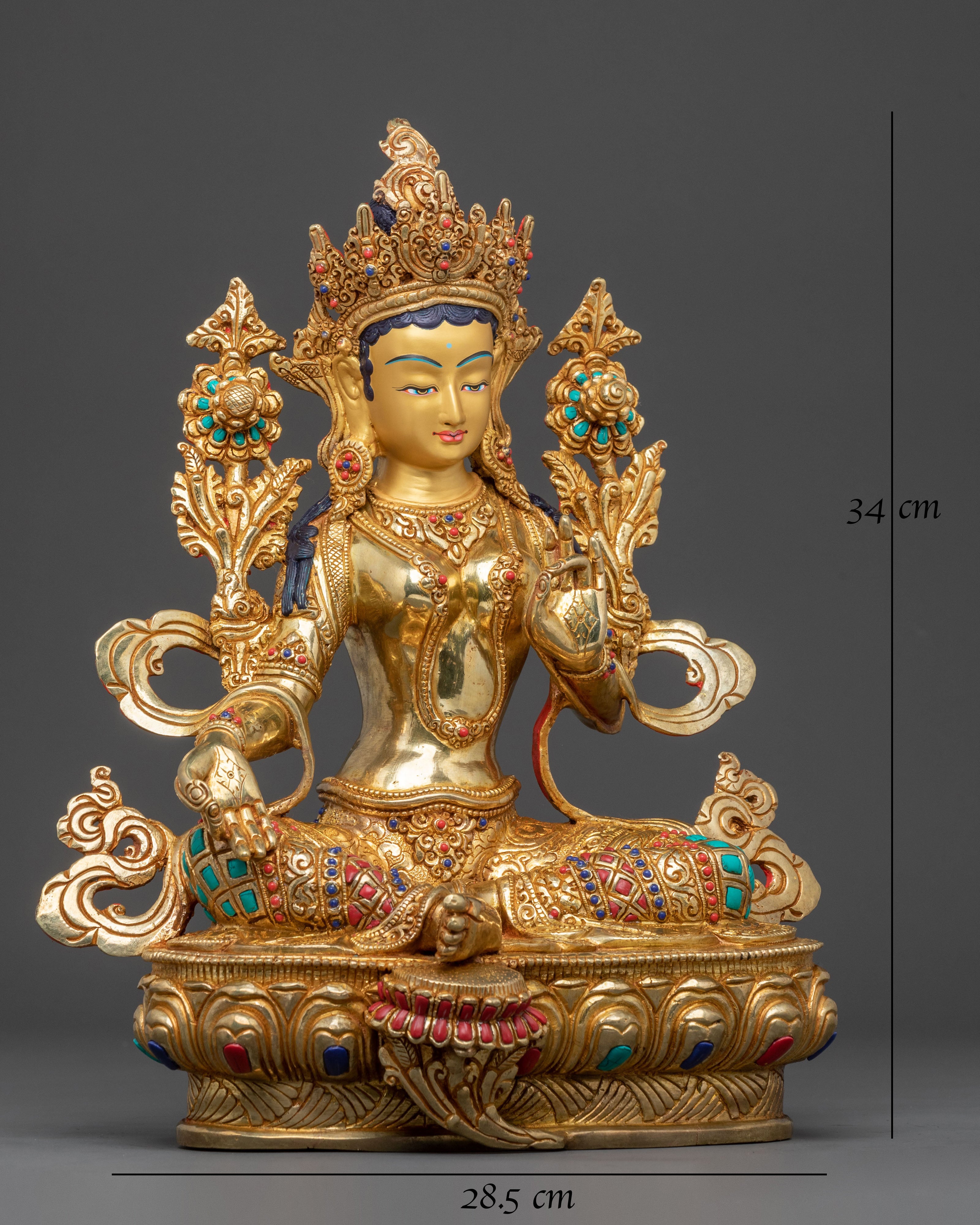 Handcrafted Green Tara Statue | Home Decor
