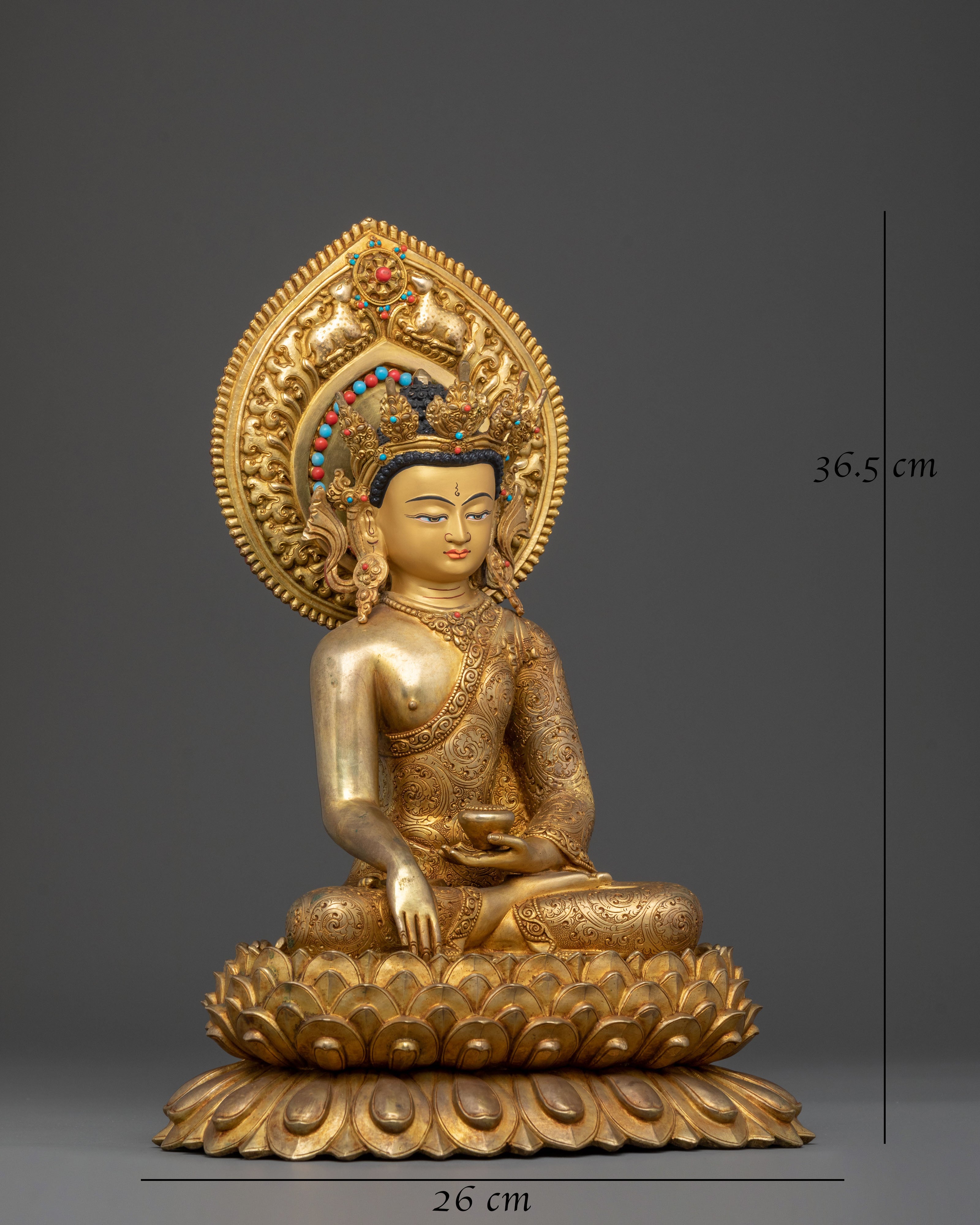 Shakyamuni Buddha Statue with Crown | Divine Figurine