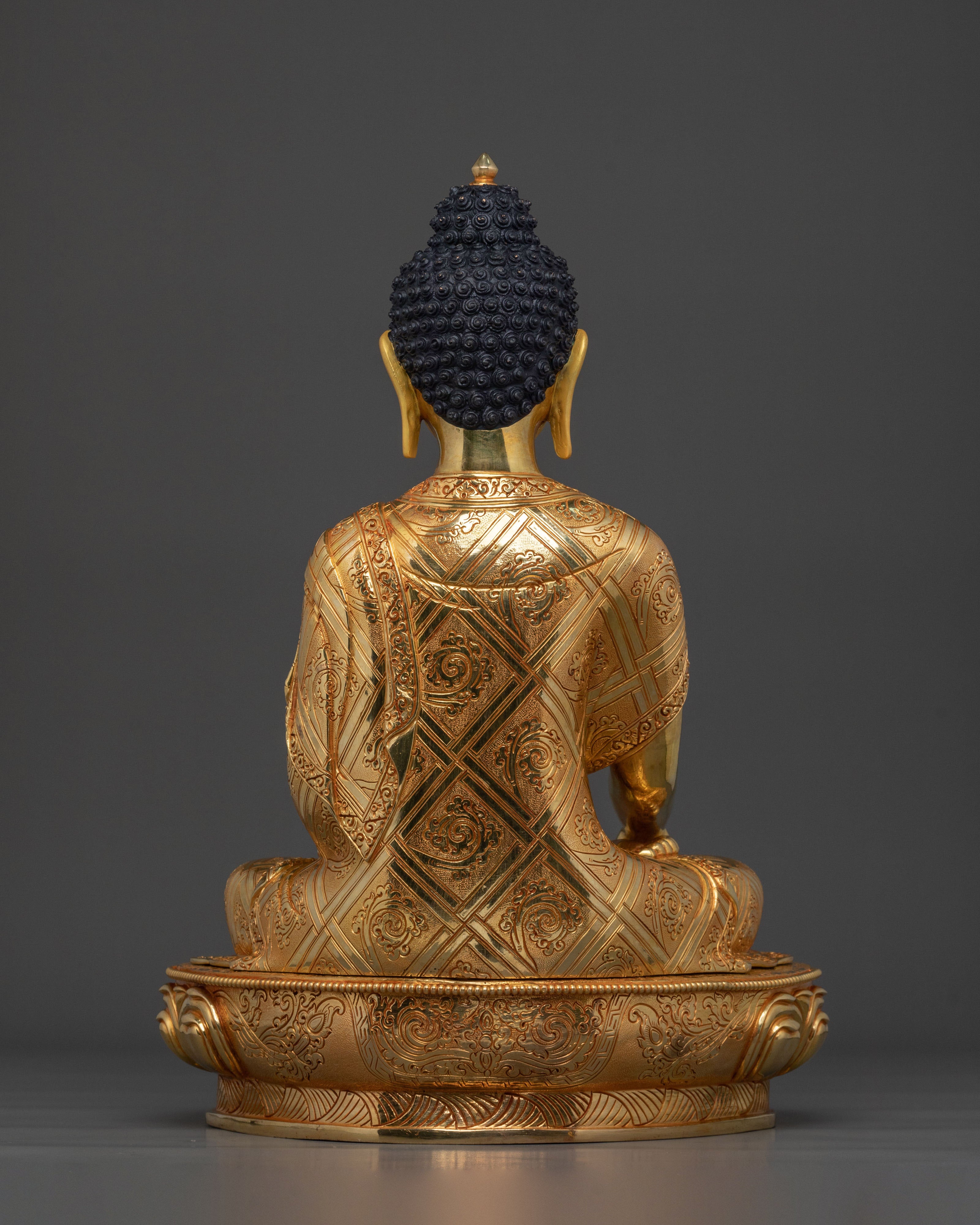 Hand Carved Shakyamuni Buddha Himalayan Statue