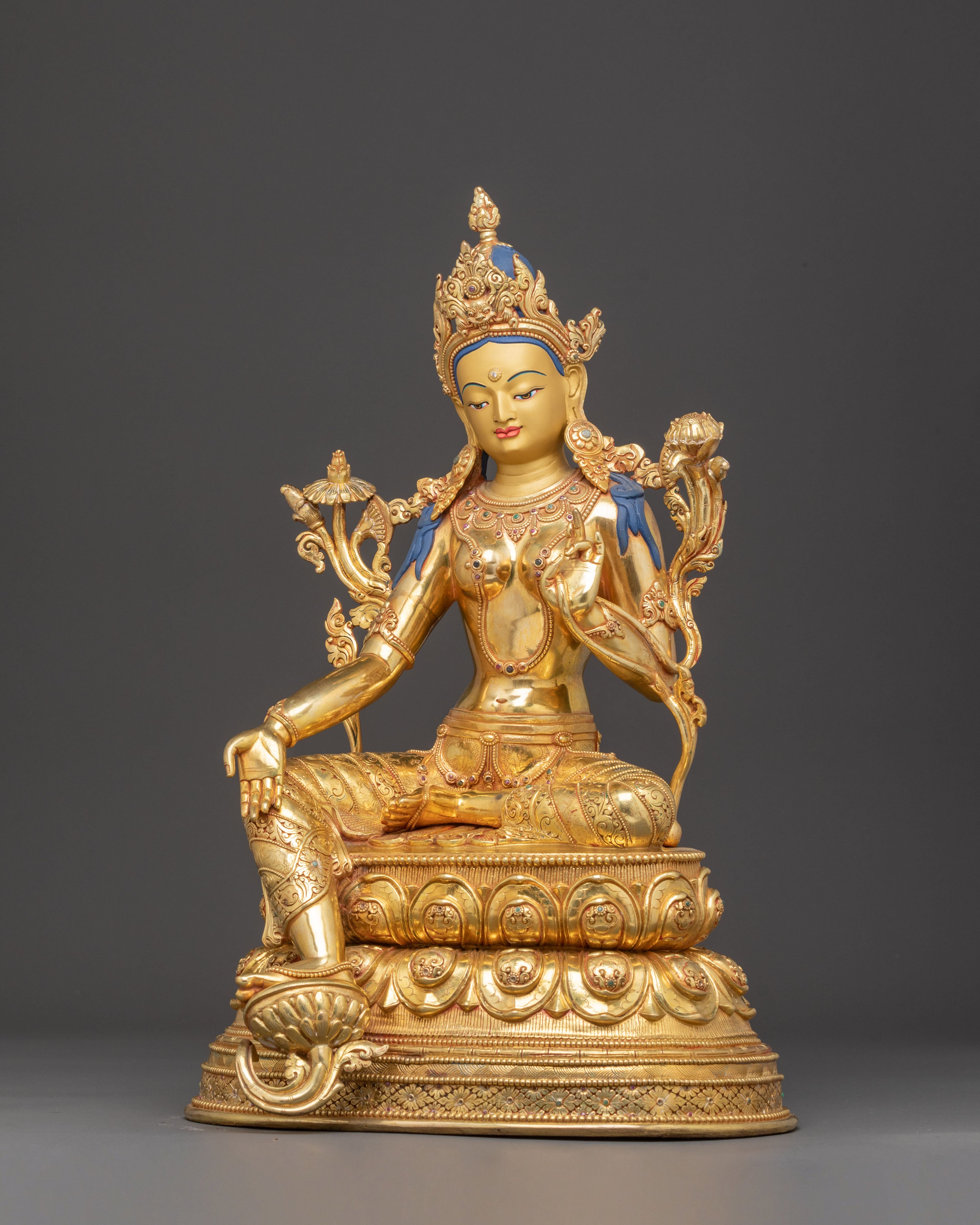 Green Tara Statue: Love and Compassion Deity | Female Bodhisattva