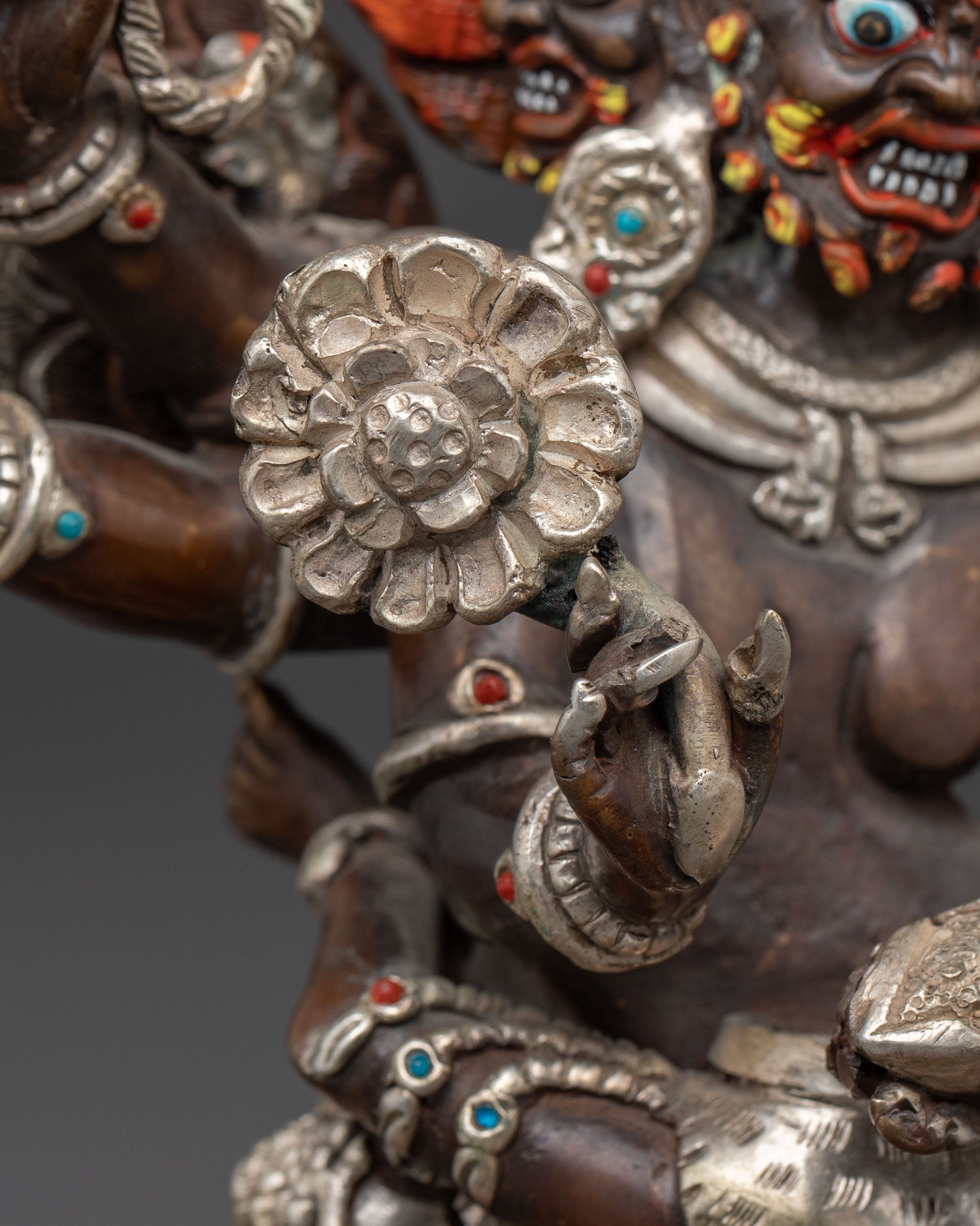 Hayagriva Vajrayana Deity - Oxidized Copper Spiritual Statue
