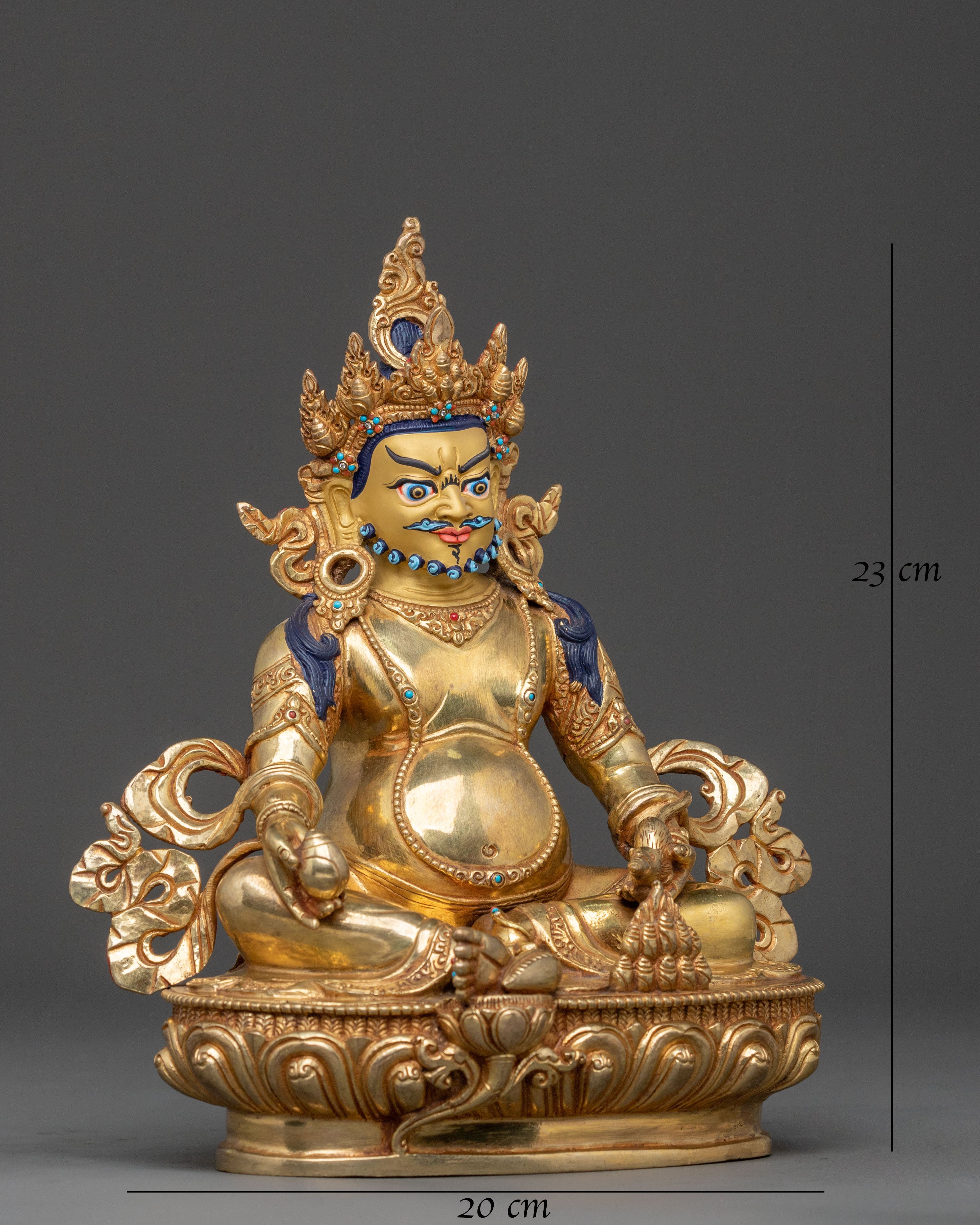 Dzambhala Wealth Deity Figure | Tibetan Wealth Deity Sculpture
