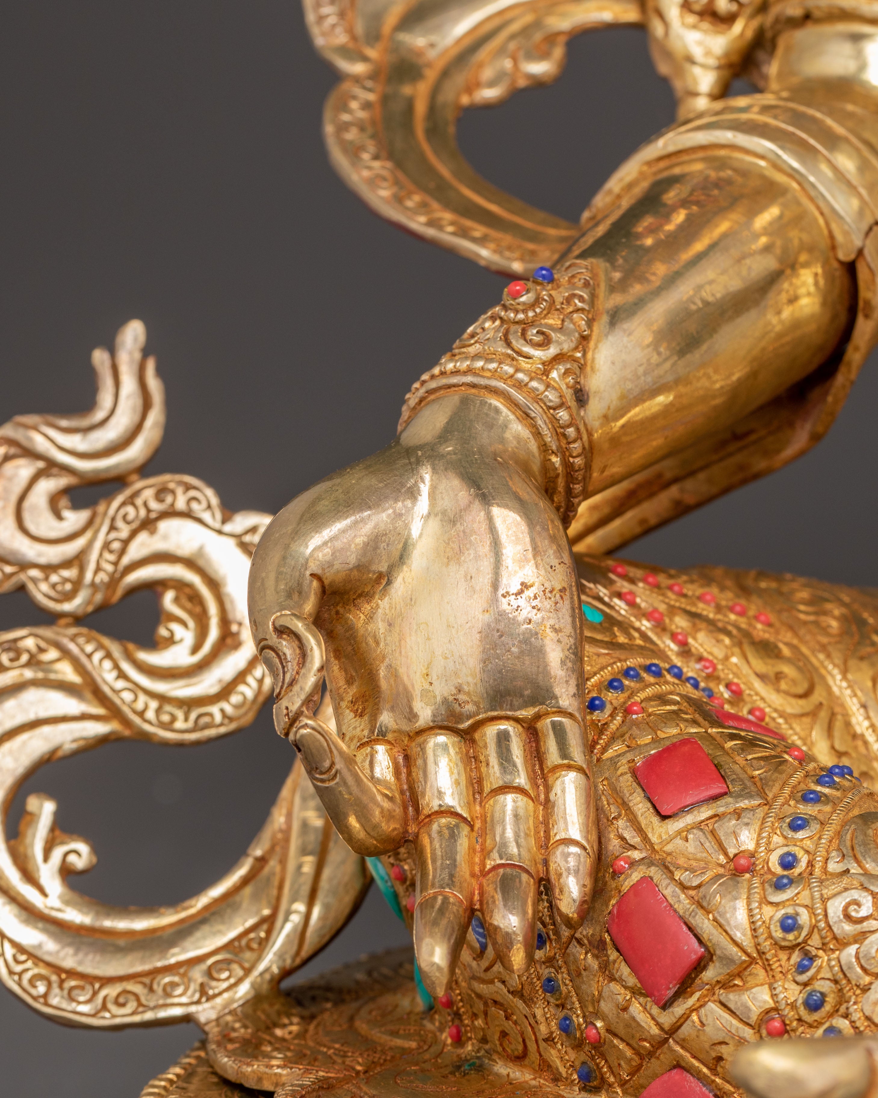 Handmade Serene Sculpture of Mother Green Tara