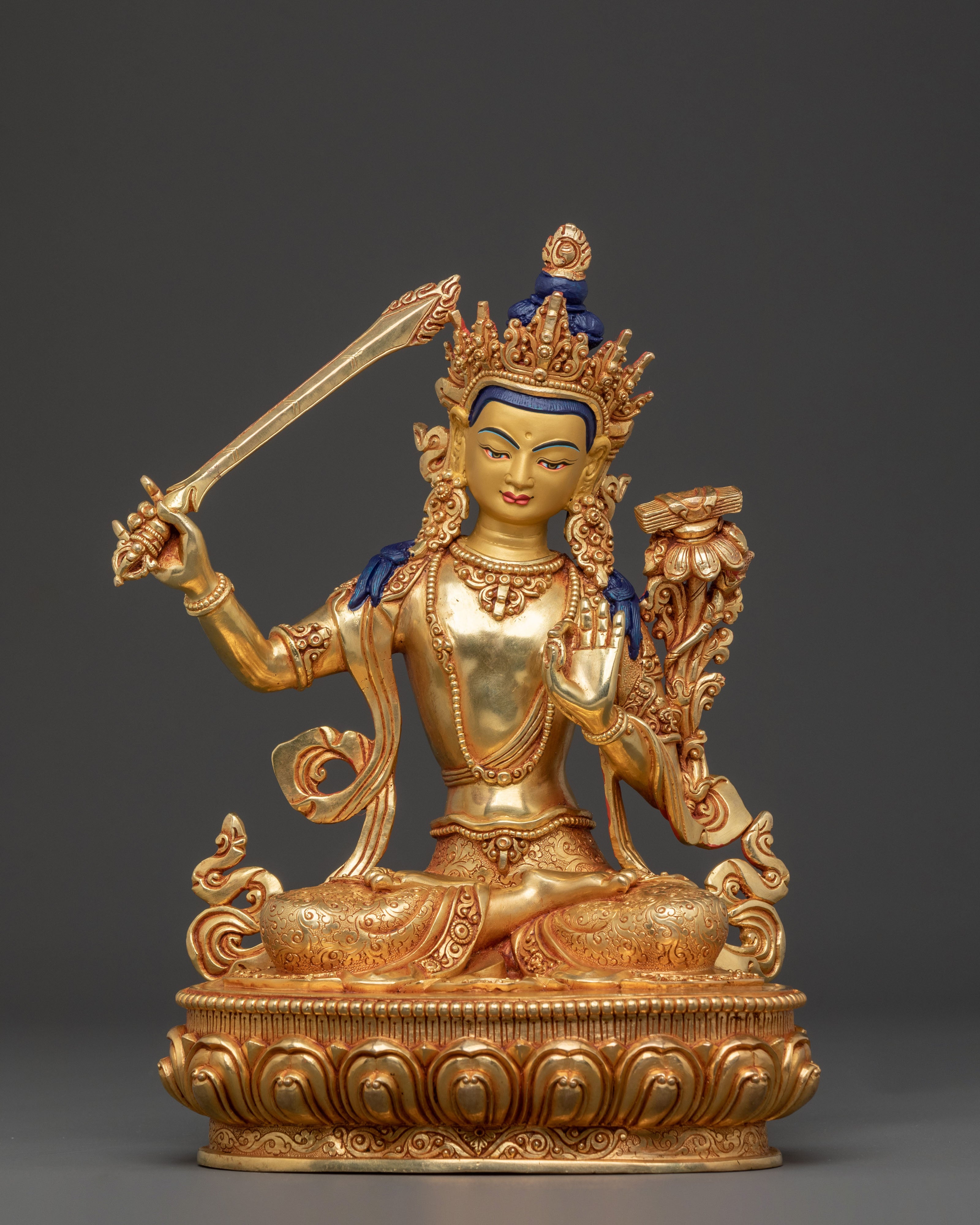 Manjushri Supreme Wisdom Golden Statue