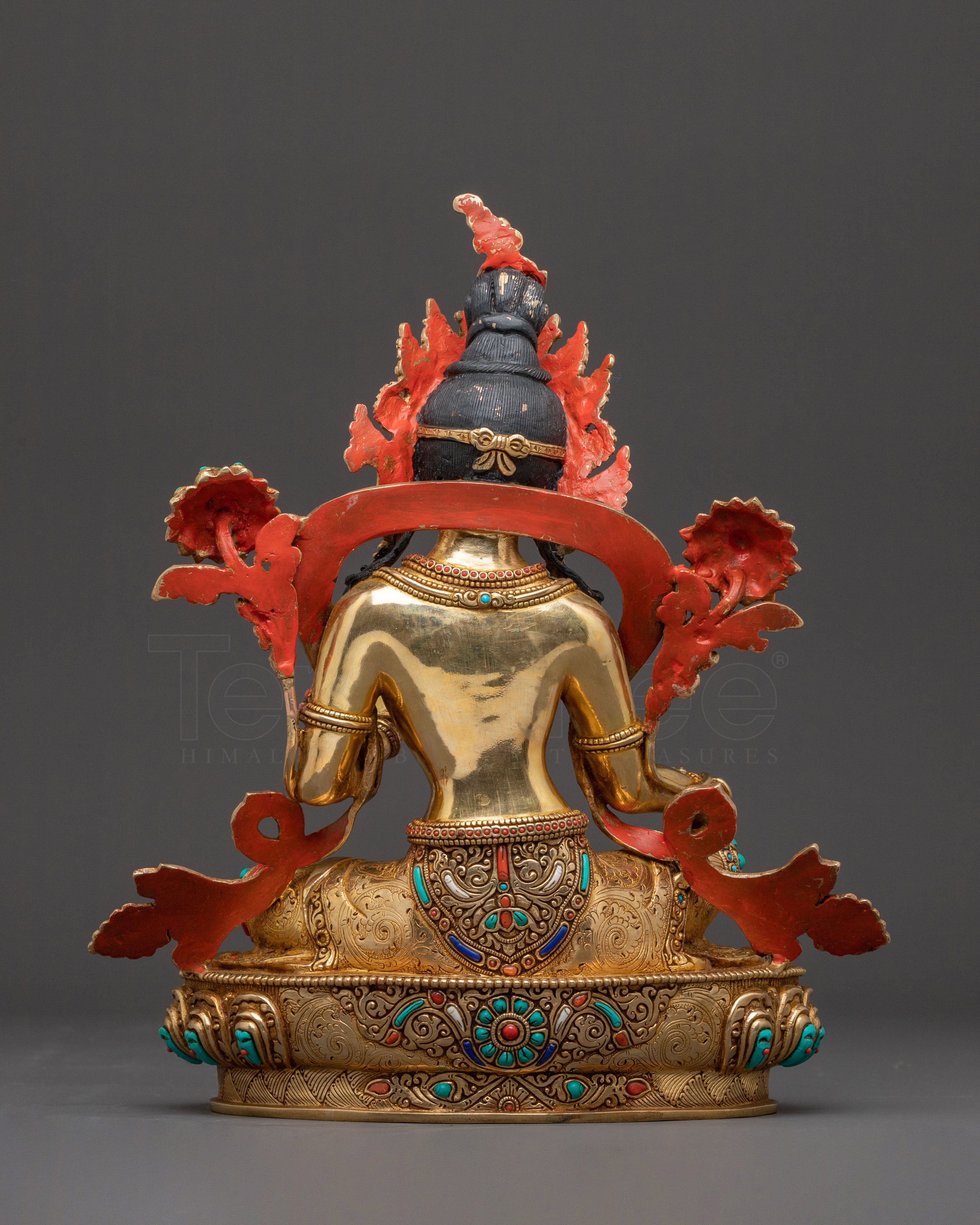 Green Tara Spiritual Blessing Statue | 24K Gold Gilded Art