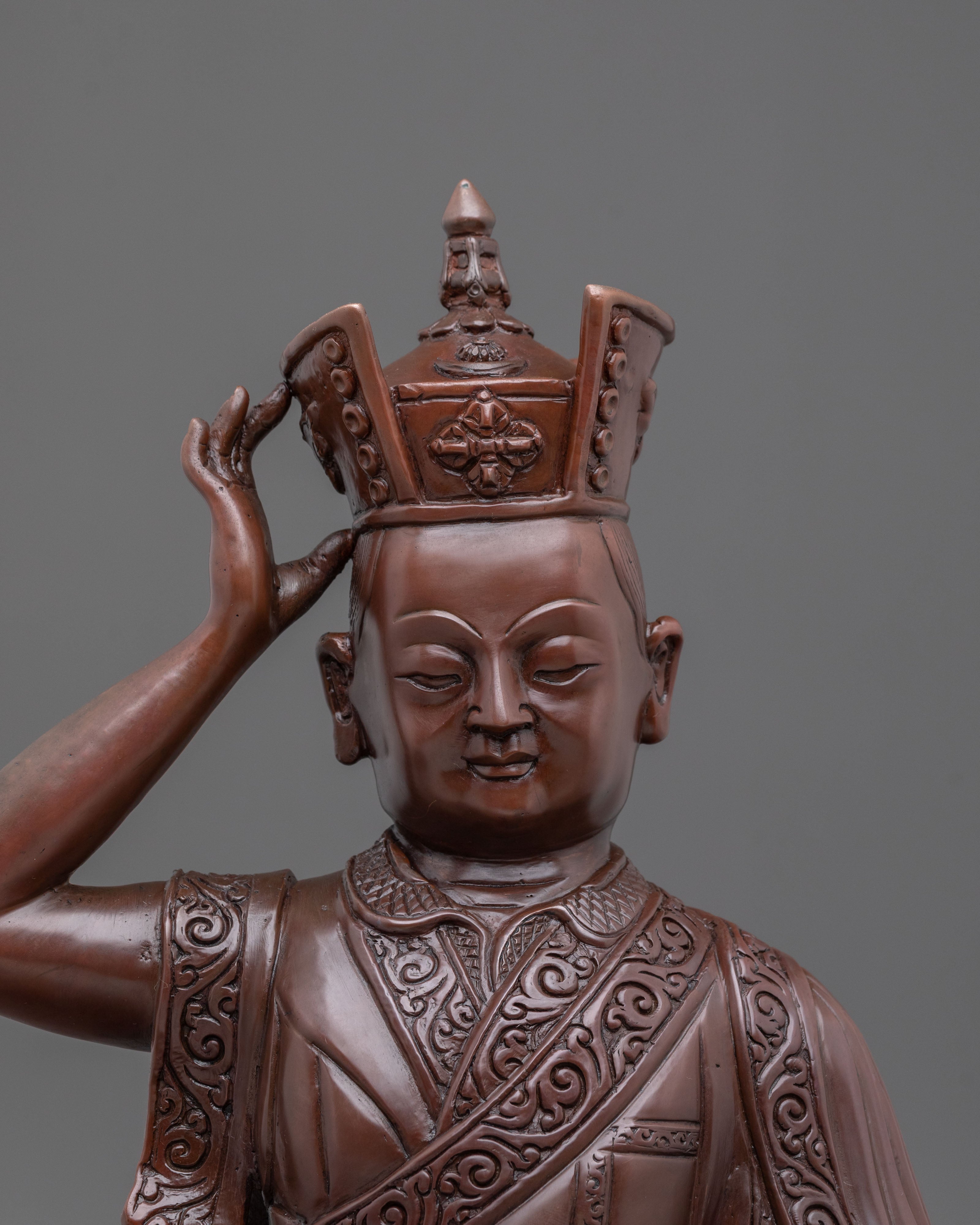 Karmapa Oxidized Sculpture: Sacred Buddhist Decor