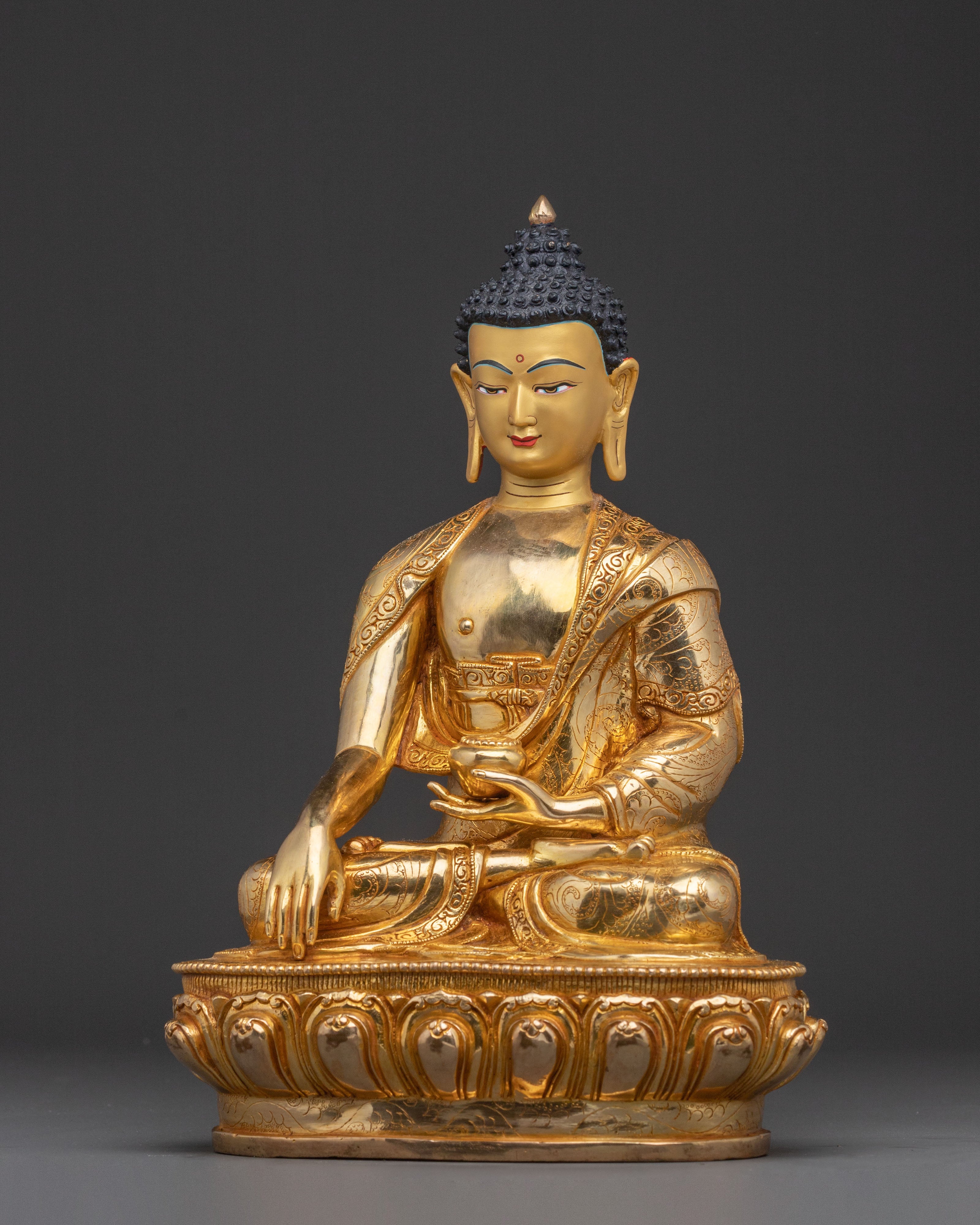 Shakyamuni Buddha Wisdom Statue – 24K Gilded Figure