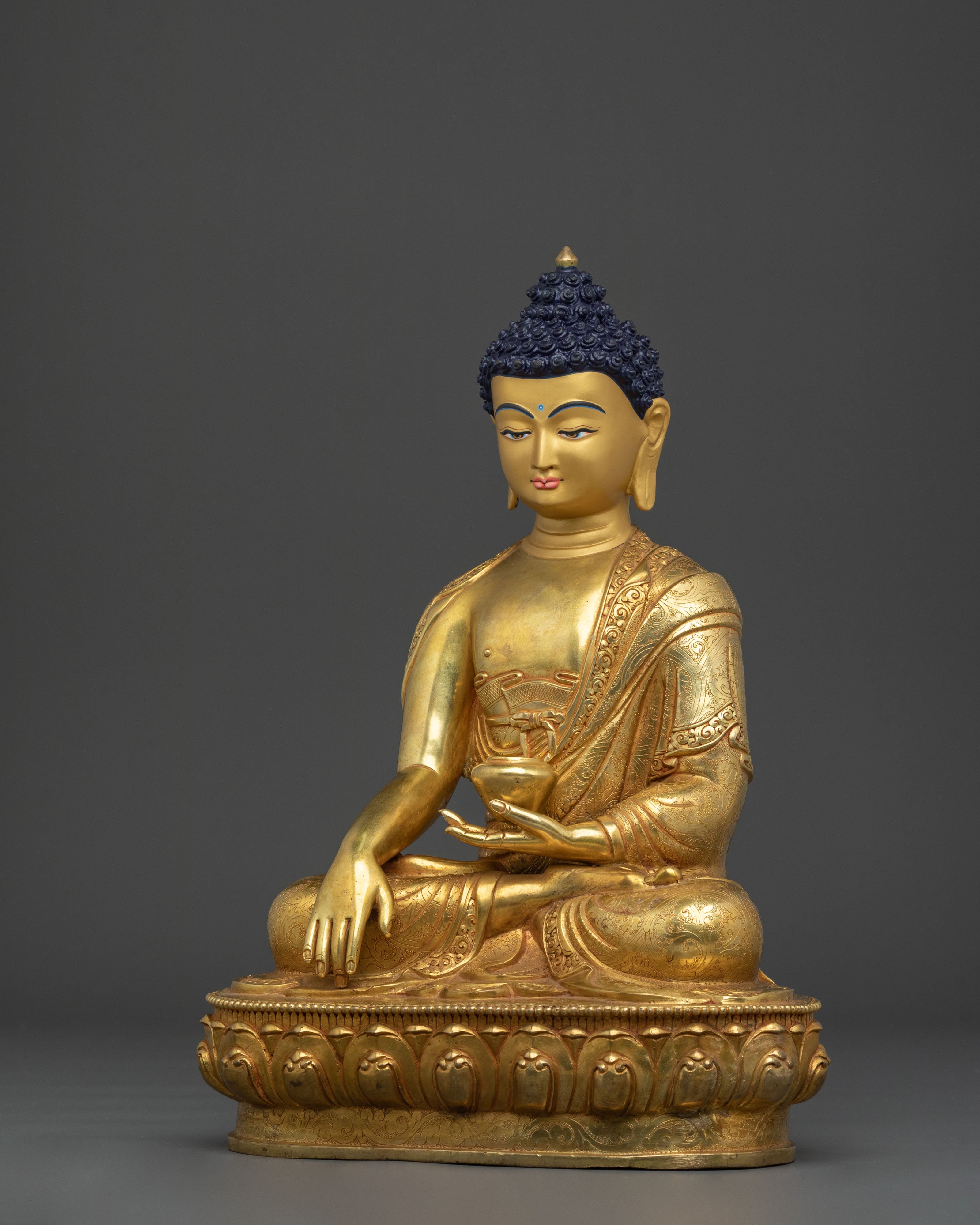 Shakyamuni Buddha Statue | 24K Gold Gilded Serenity