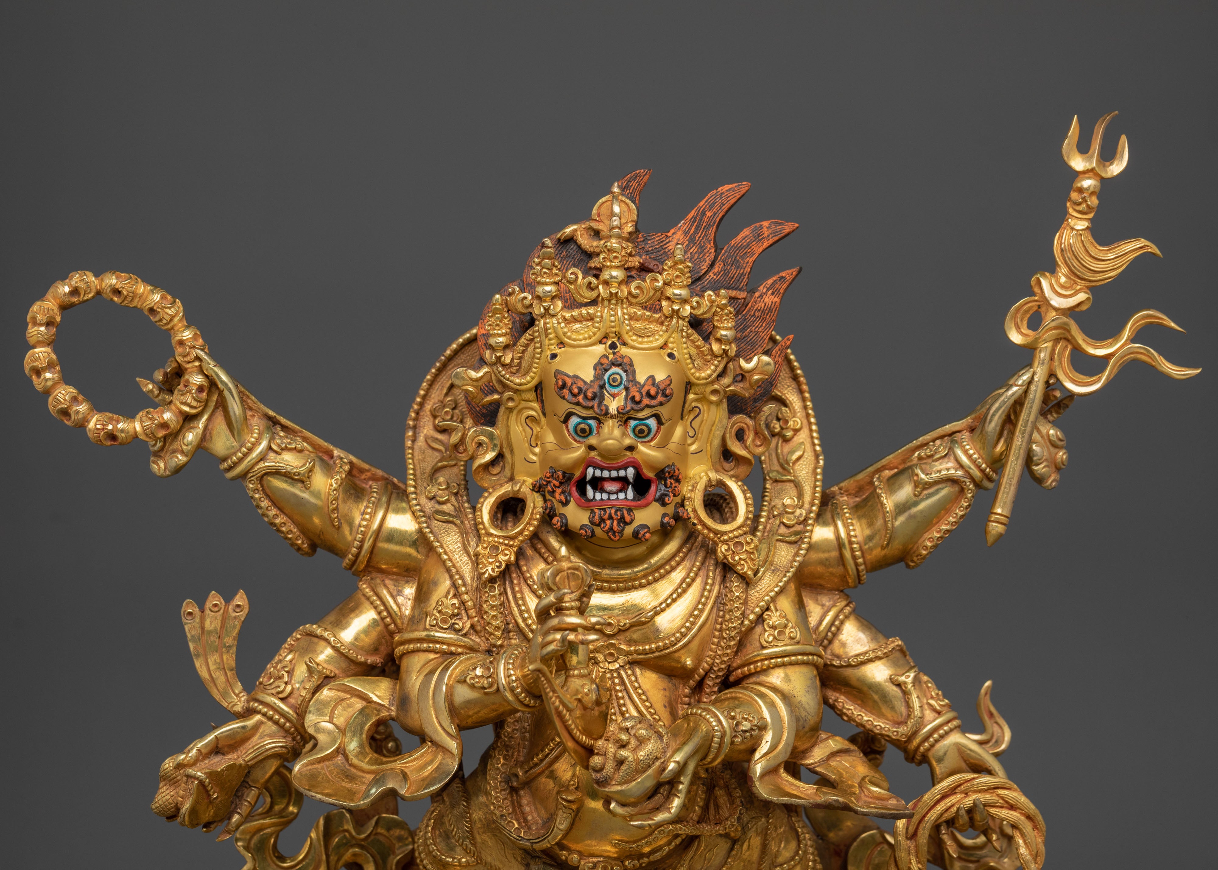Six-Armed Mahakala Dharma Protector Statue | Wrathful Buddhist Guardian