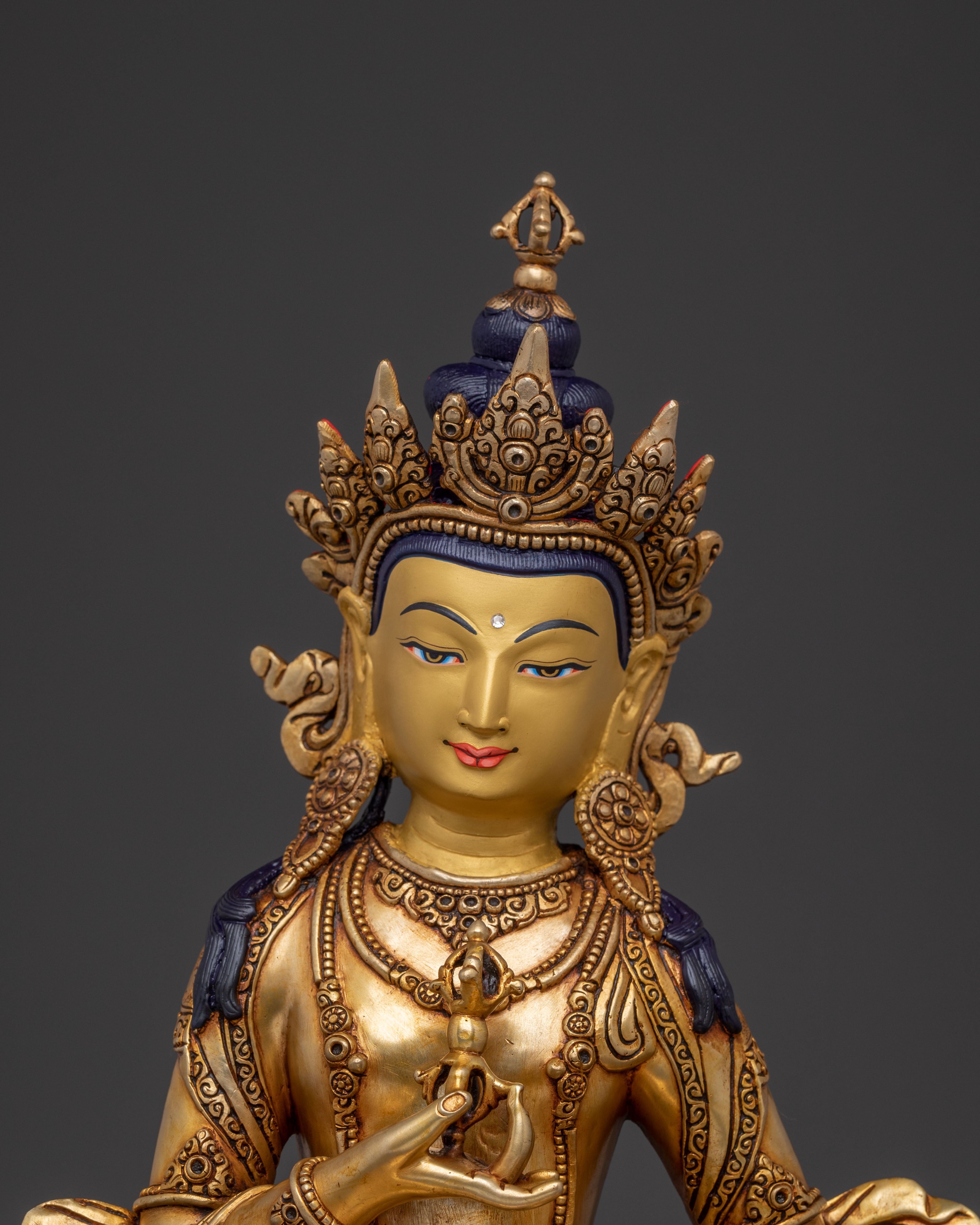Exquisite Gold Gilded Purification and Healing Statue of Vajrasattva