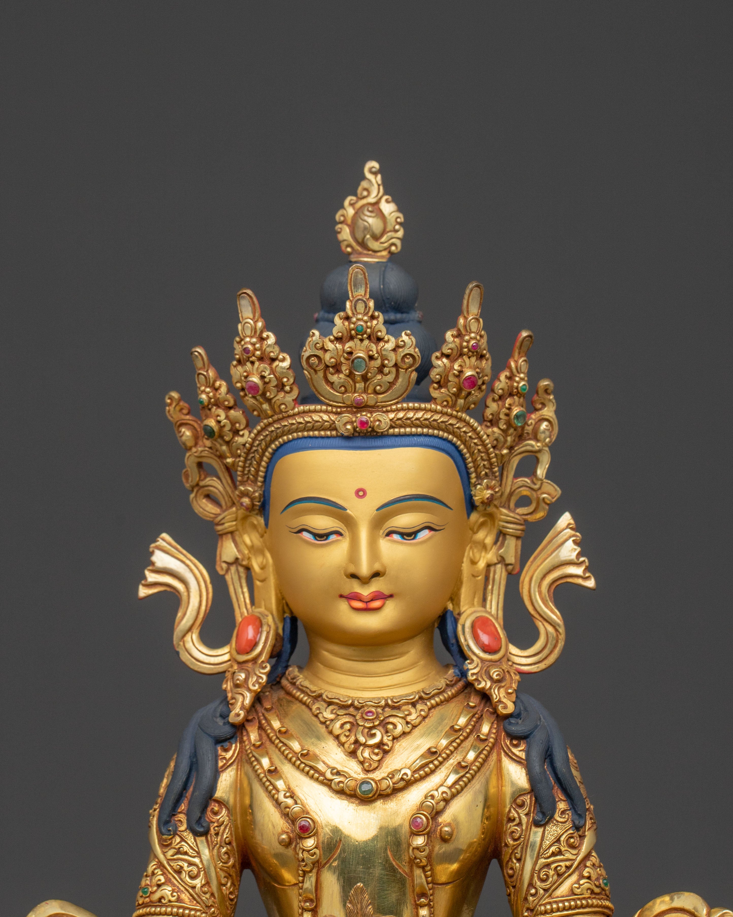 Golden Amitayus Blessing Statue | Eternal Life