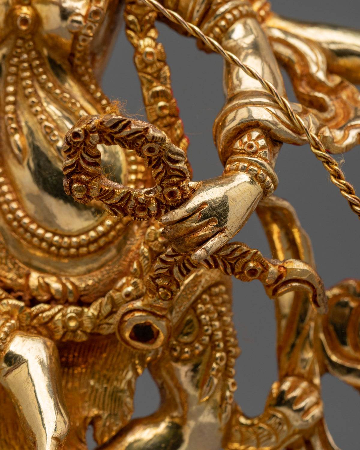 Handmade Kurukulla Red Tara Sculpture | 24K Gold Gilded