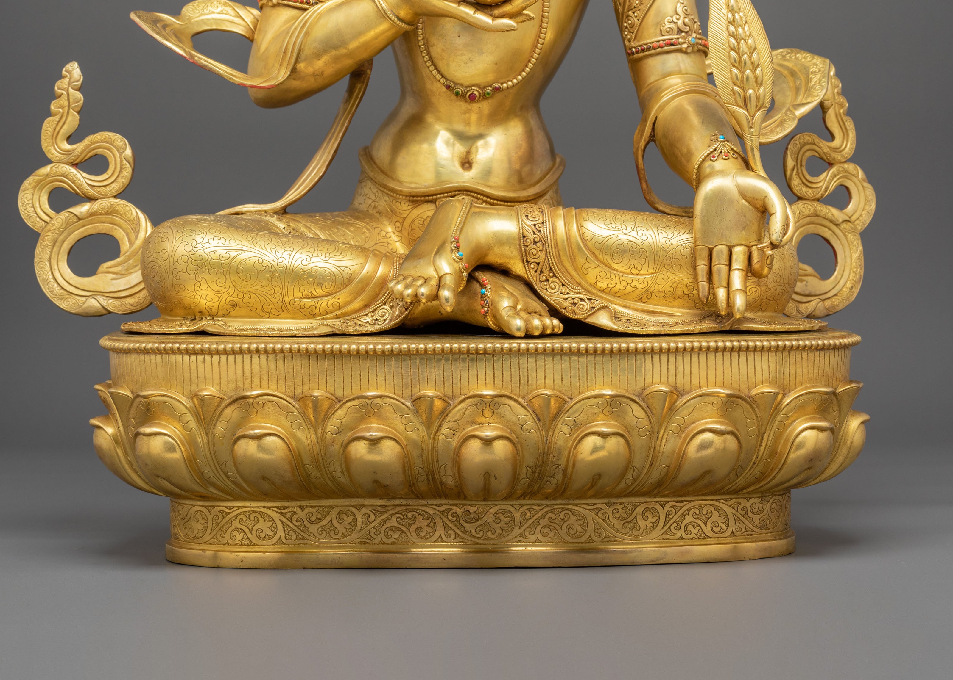 Kshitigarbha Sculpture | Exquisite 24K Gilded Craftsmanship