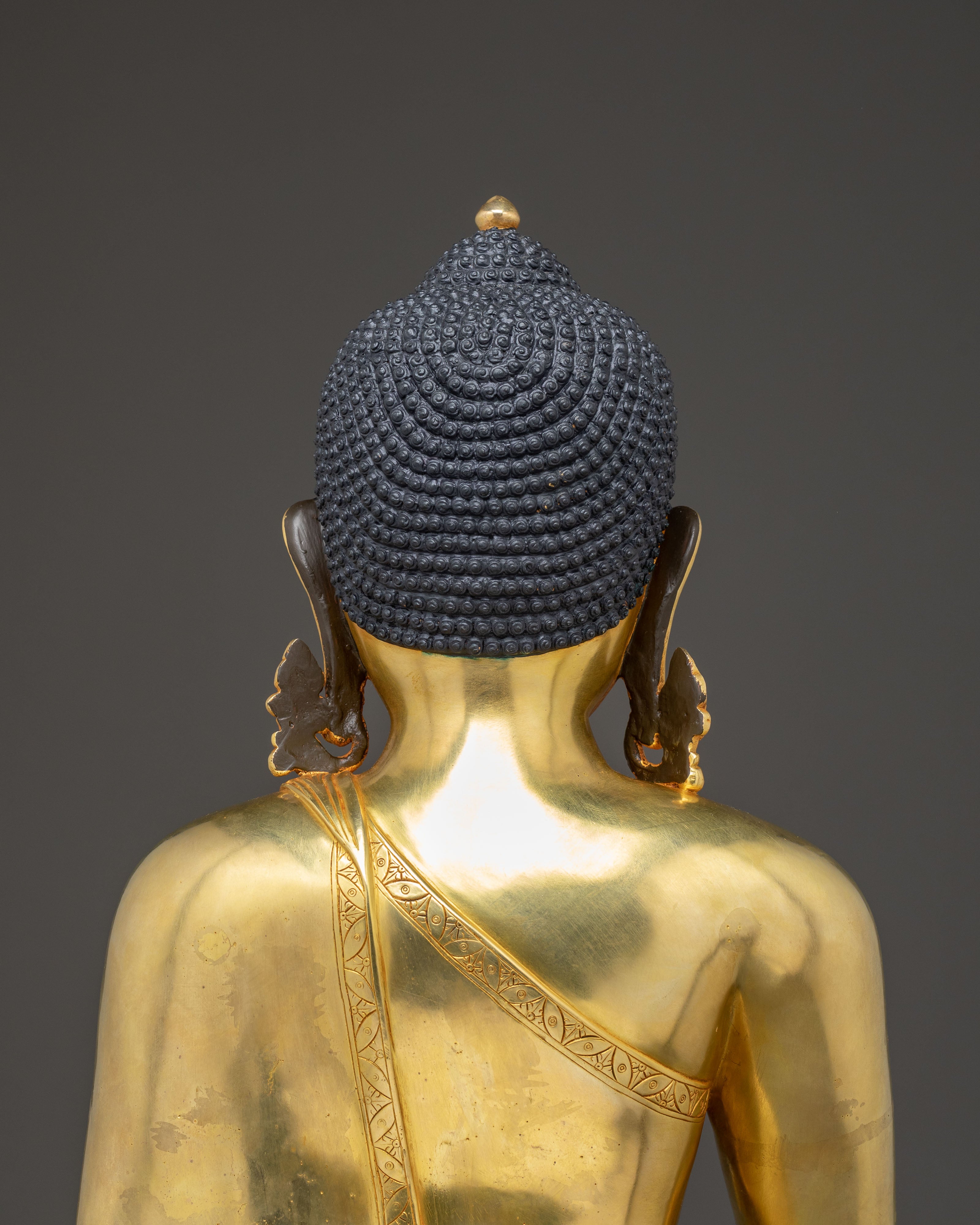 Himalayan Gautama Buddha Handmade Golden Statue | Shakyamuni Buddha Artwork