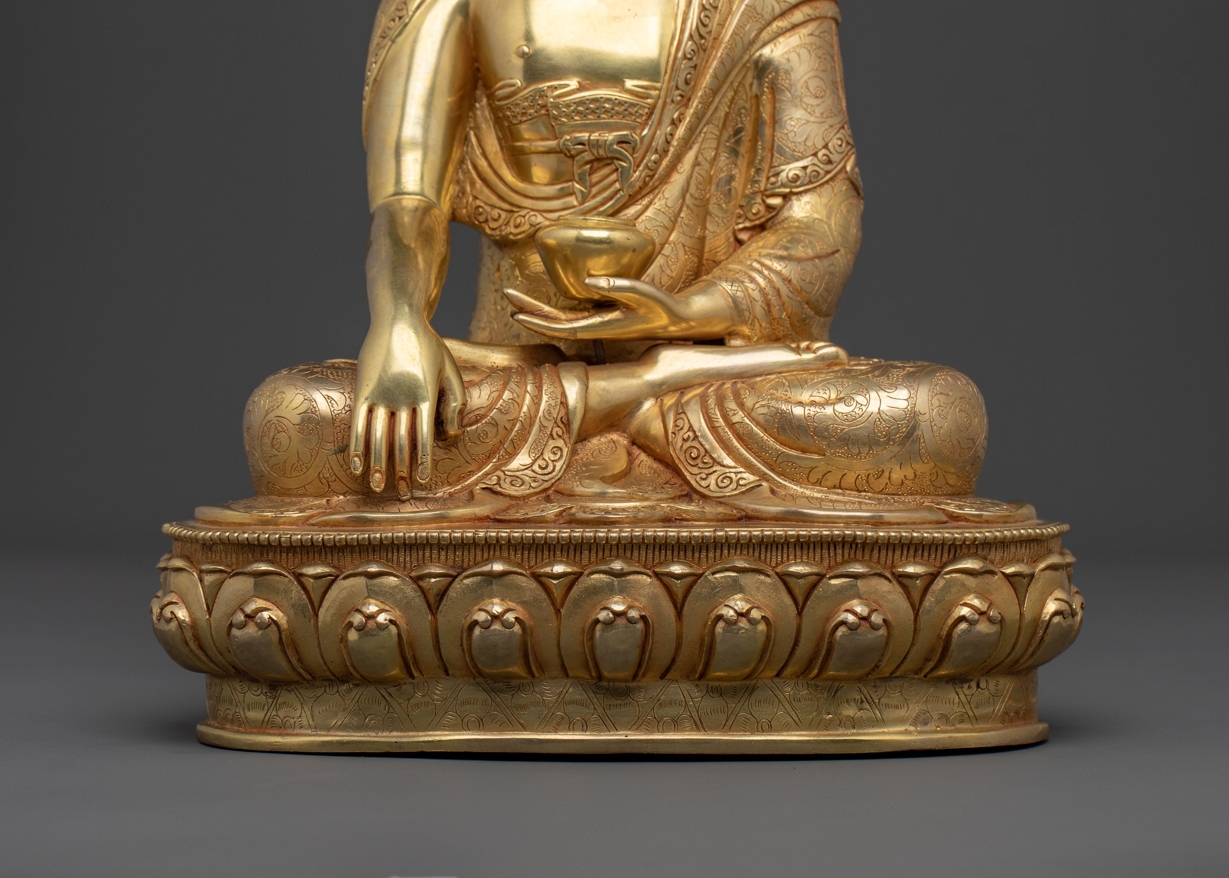Hand-Carved Shakyamuni Buddha Sculpture | Home Decor