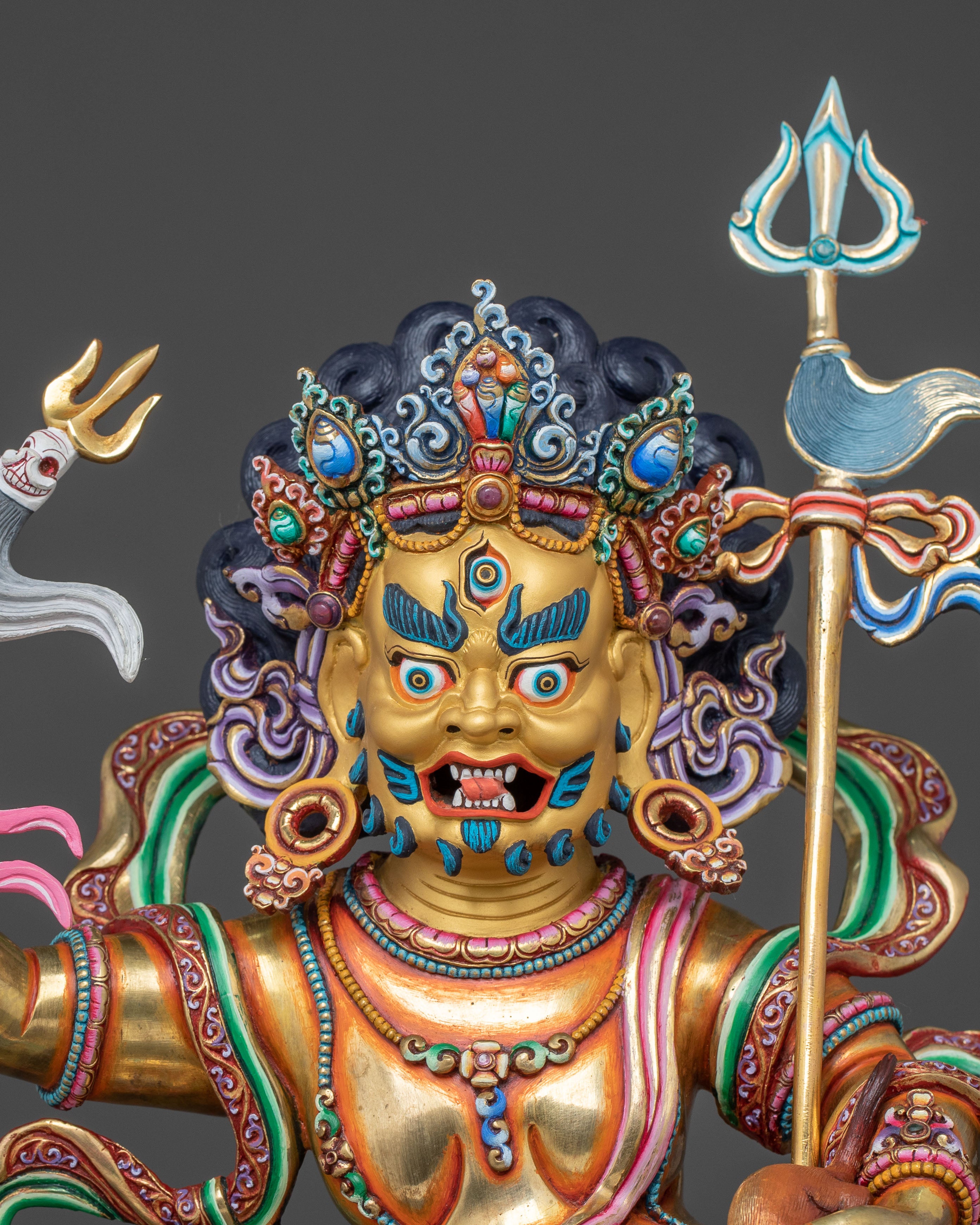 White Dzambhala Prosperity Statue | 24k Gold Glided