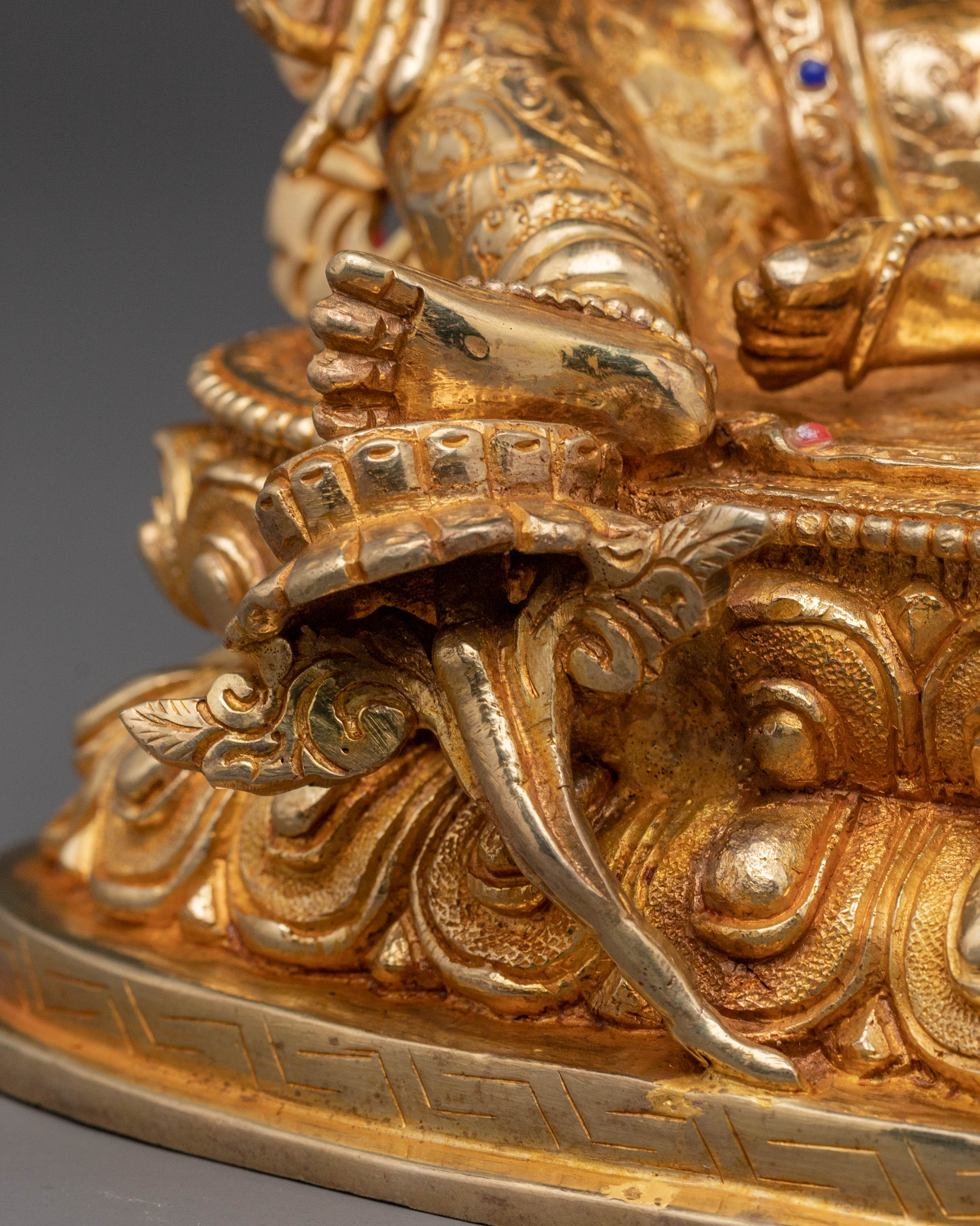 Golden Green Tara Statue for Sacred Spaces – Hand-Gilded Copper Art