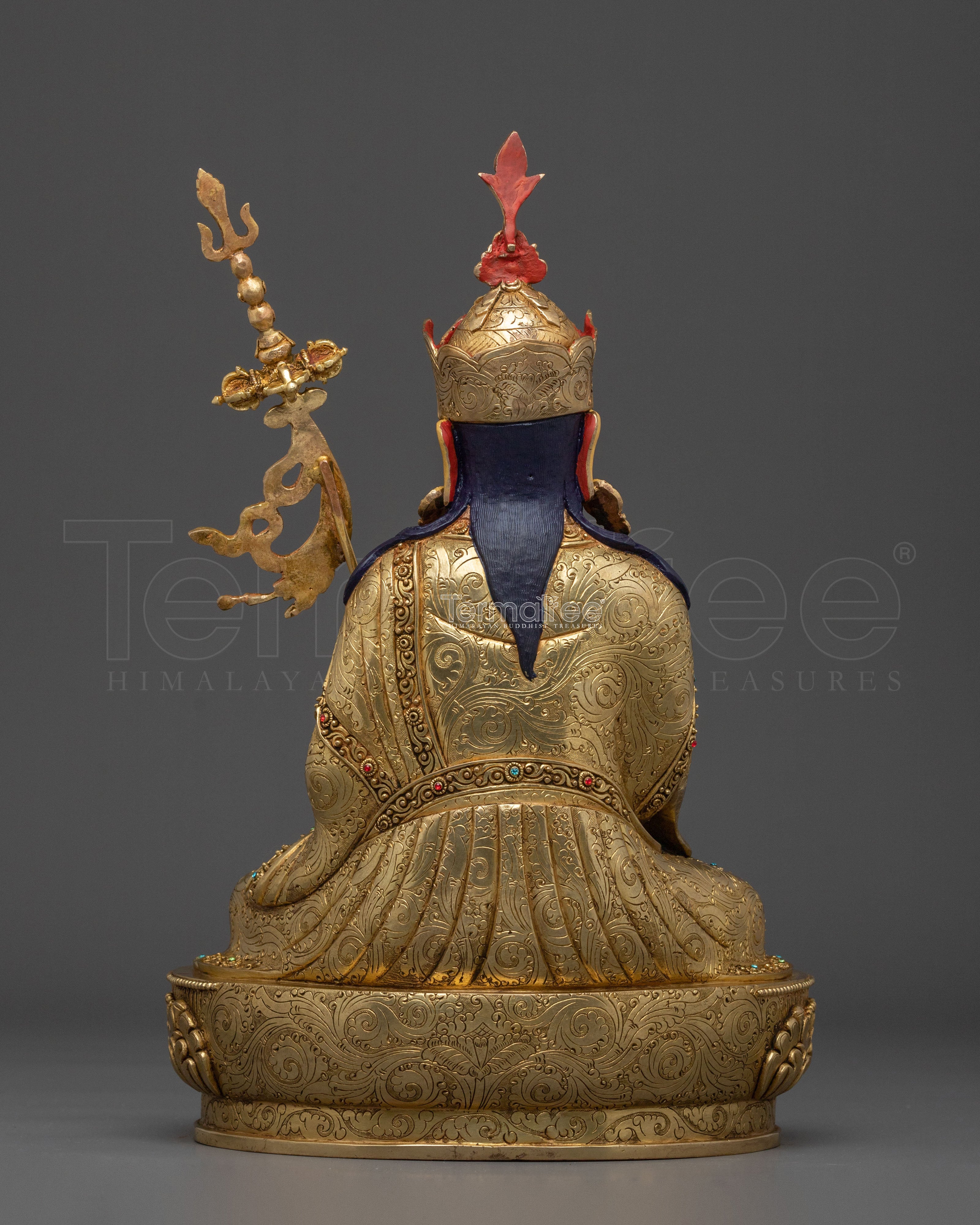 Guru Tsokye Dorje Sacred Sculpture | 24K Gold Gilded Vajrayana Statue