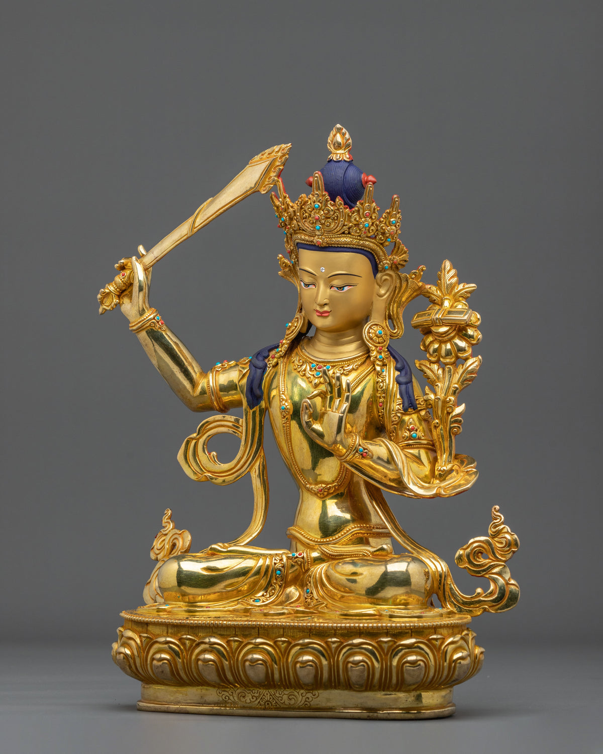 Manjushri Sacred Copper Sculpture | Bodhisattva of Wisdom