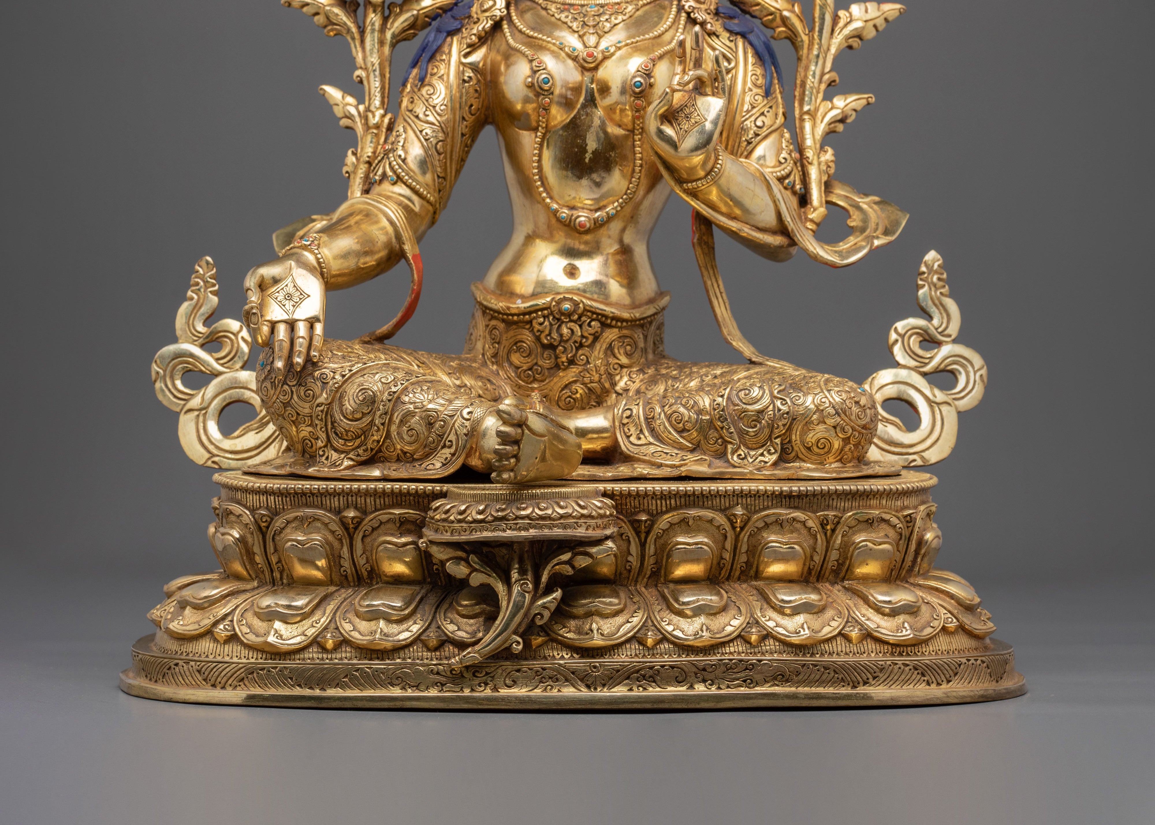 Green Tara Sculpture | Tibetan Buddhist Deity of Protection