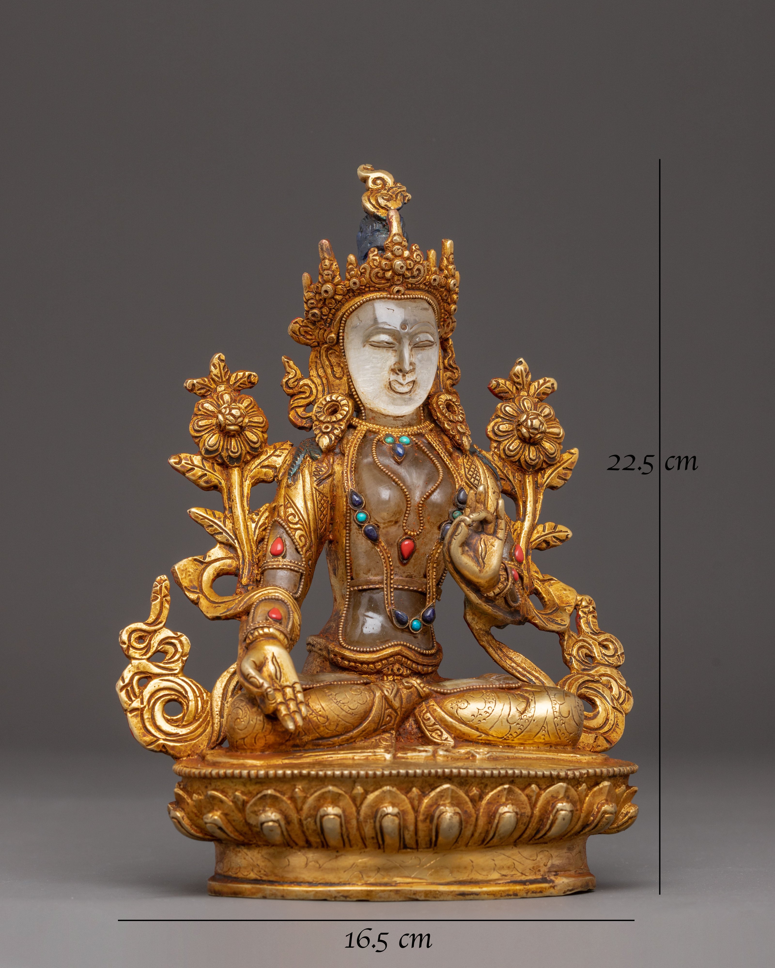 White Tara Crystal Handcrafted Statue | Embodiment of Compassionate Healing