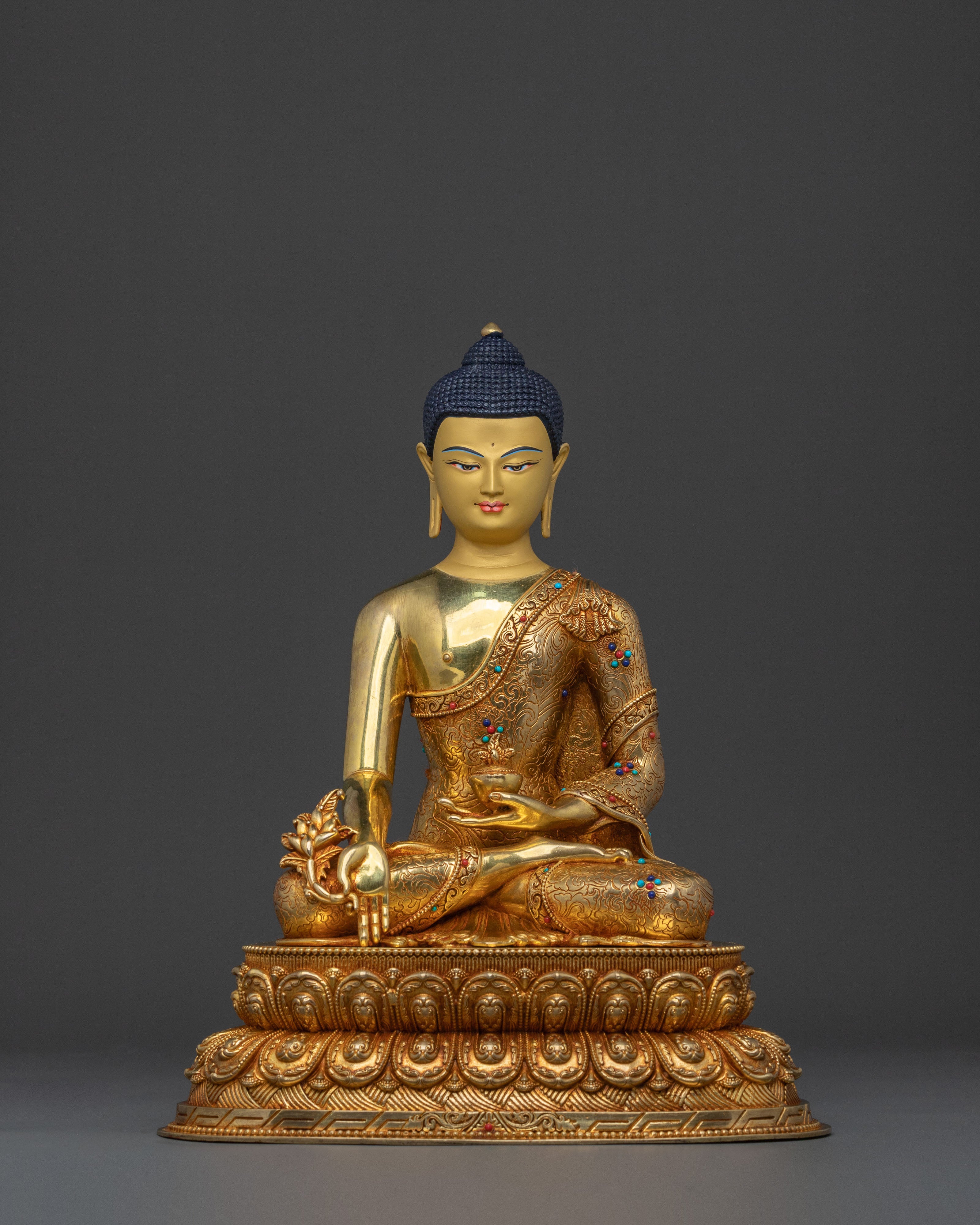 Lord of Lapis Lazuli Medicine Buddha | 24K Gold Gilded