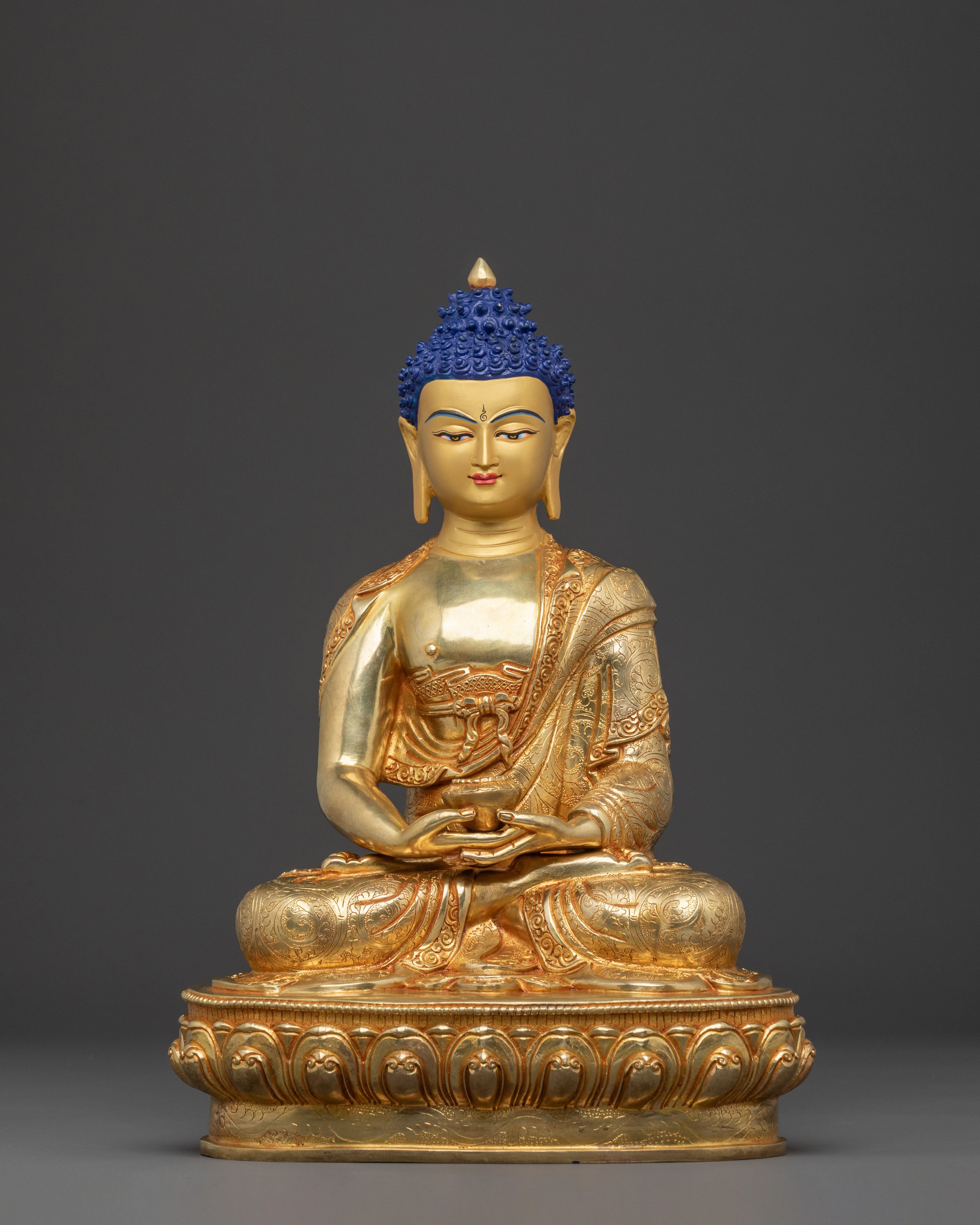 24k Gold Gilded Amitabha Buddha Spiritual Statue
