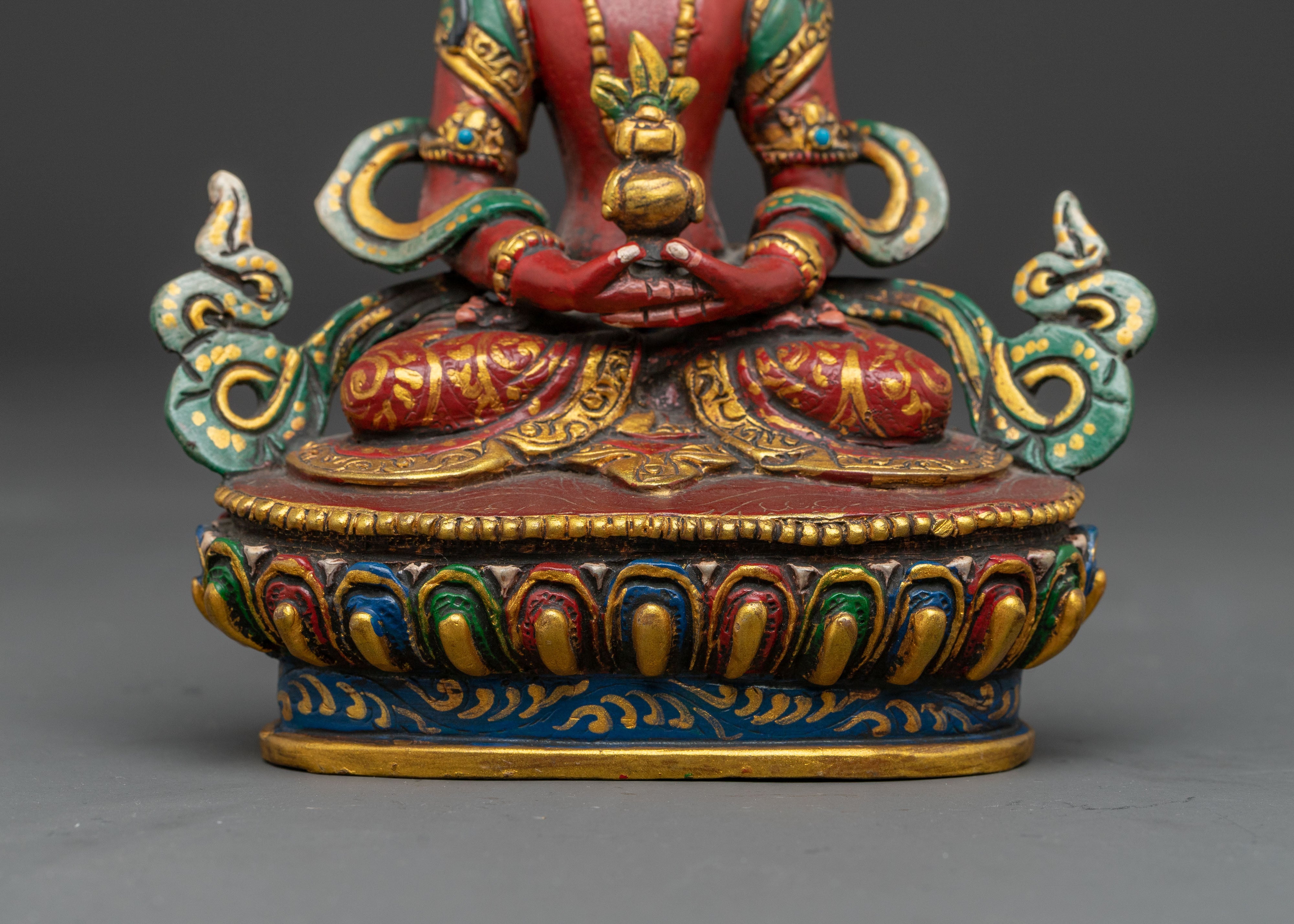 Amitayus Sculpture Symbolizing Longevity | Spiritual Decor for Meditation