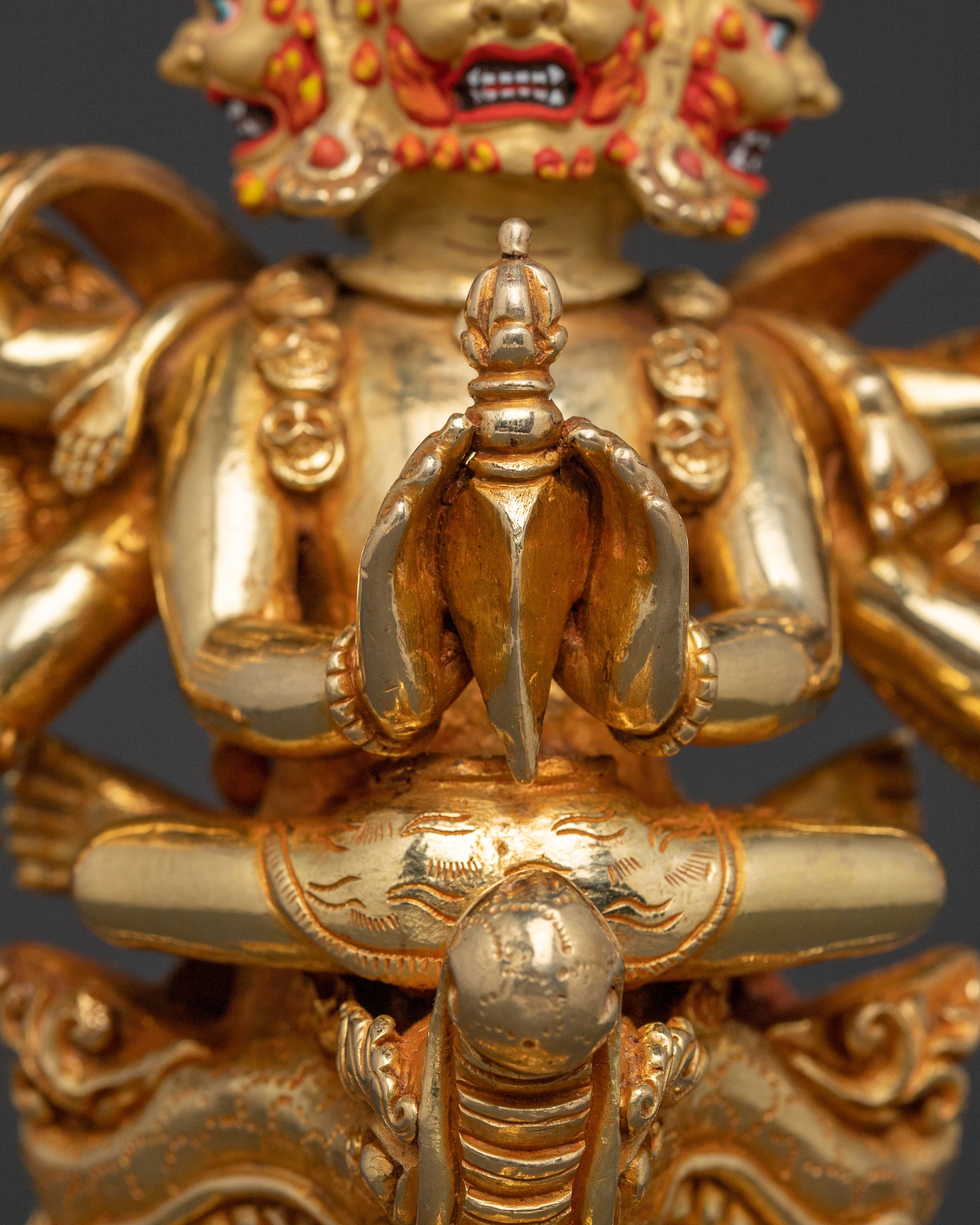 Vajrakilaya Protection Statue – Handcrafted Gold Gilded Statue