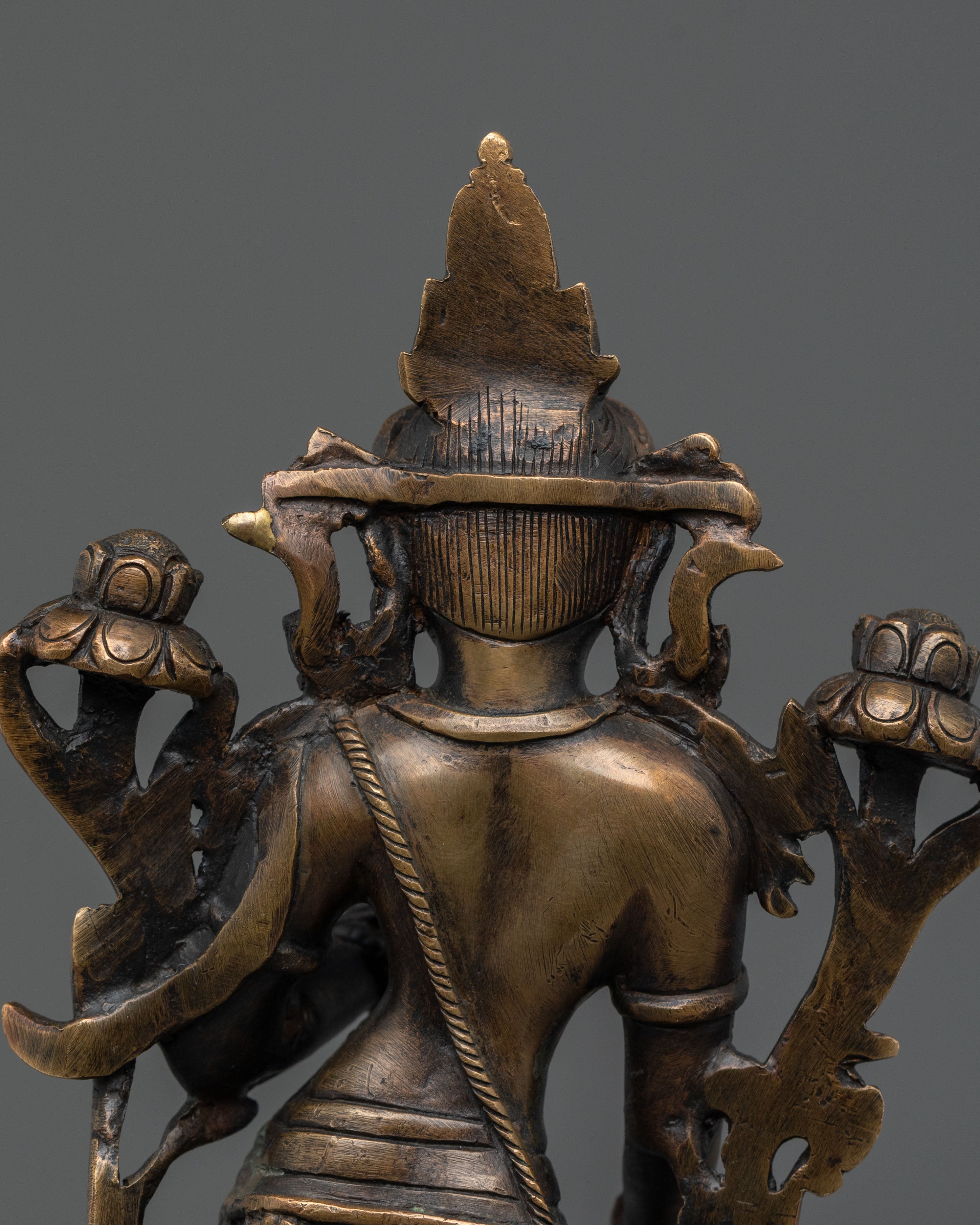Padmapani Oxidized Copper Sculpture | Serene Bodhisattva Art