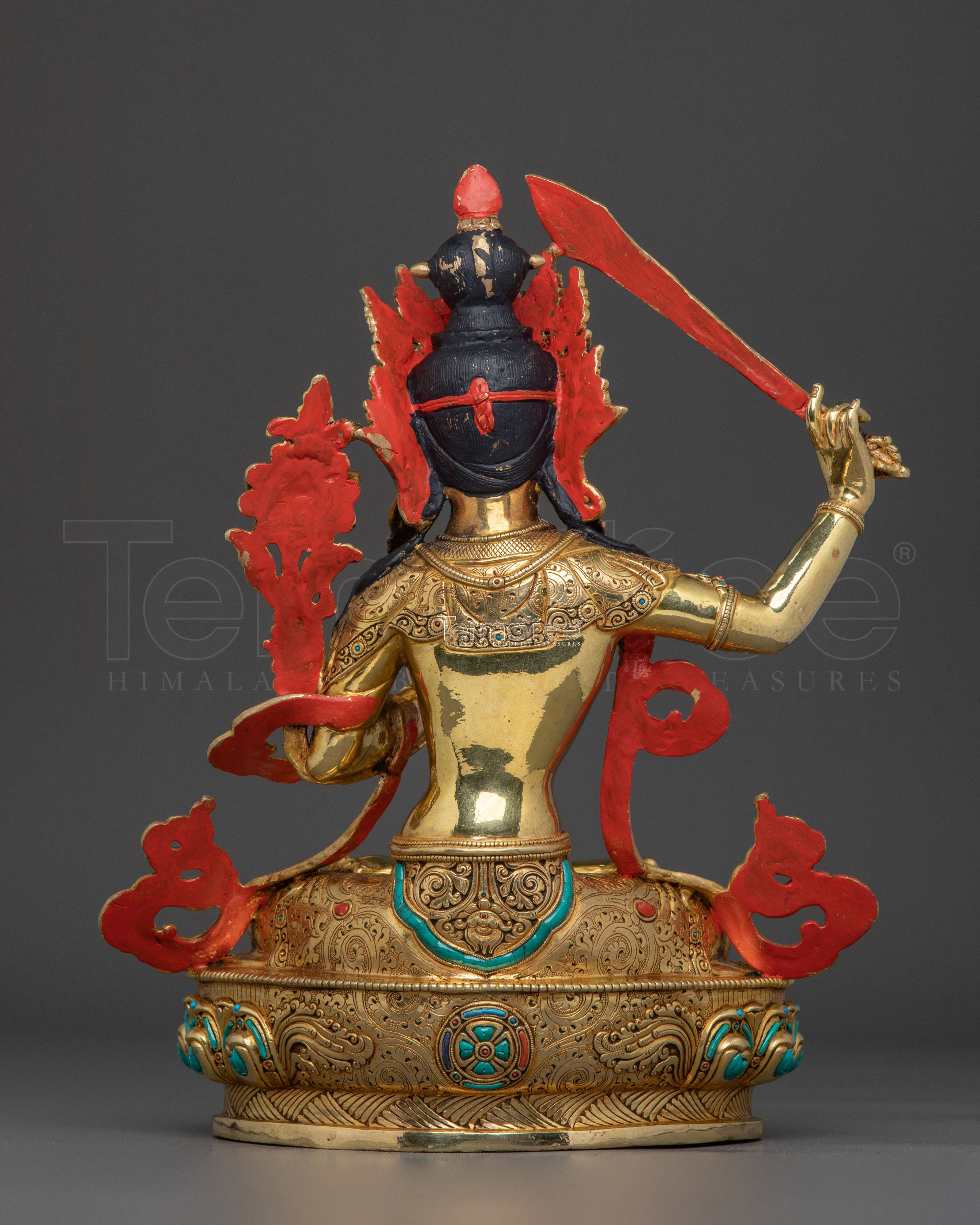 Handcrafted Himalayan Manjushri Statue | Wisdom Deity Sculpture