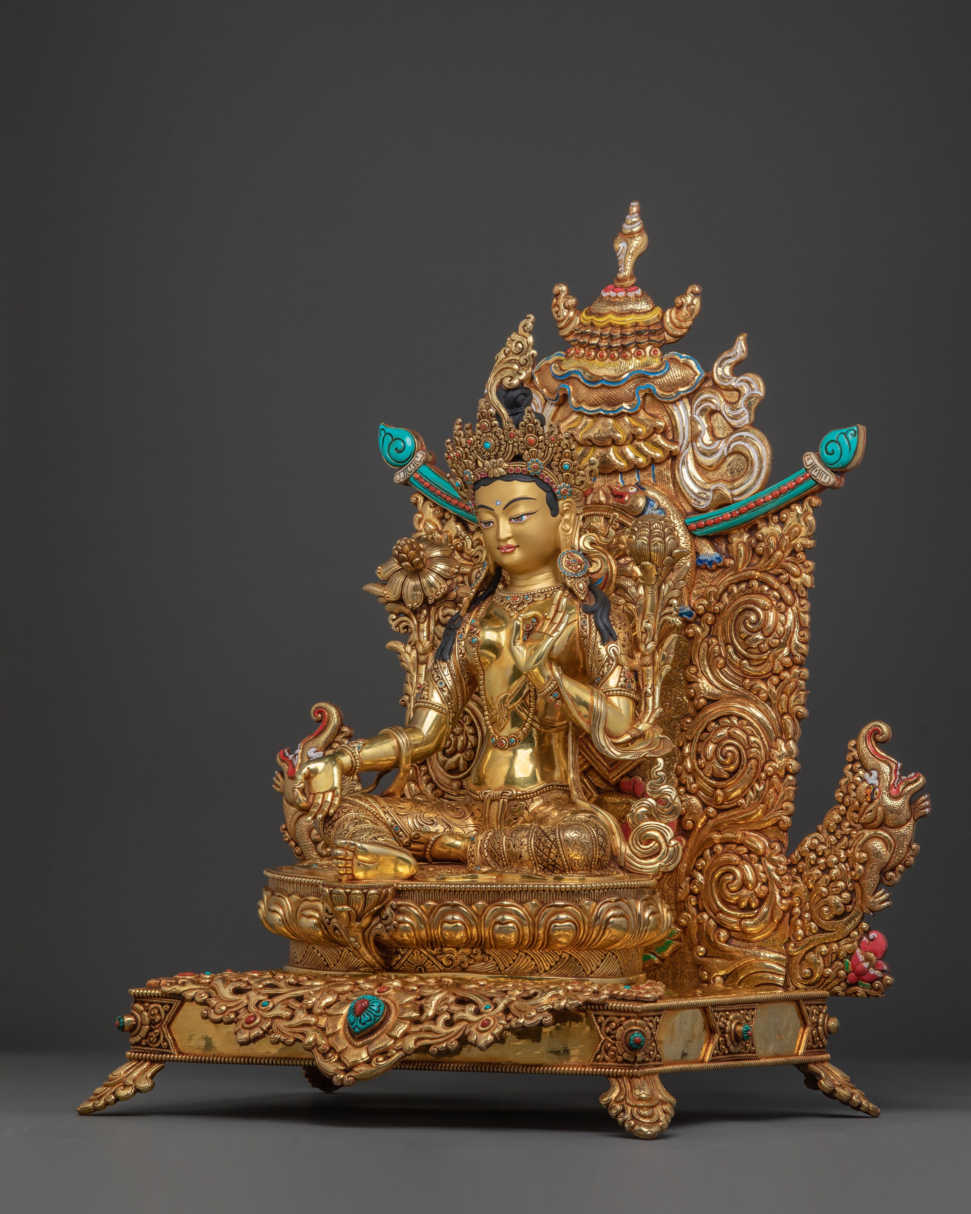 Shyama Tara Statue on Throne | Altar Home Decor