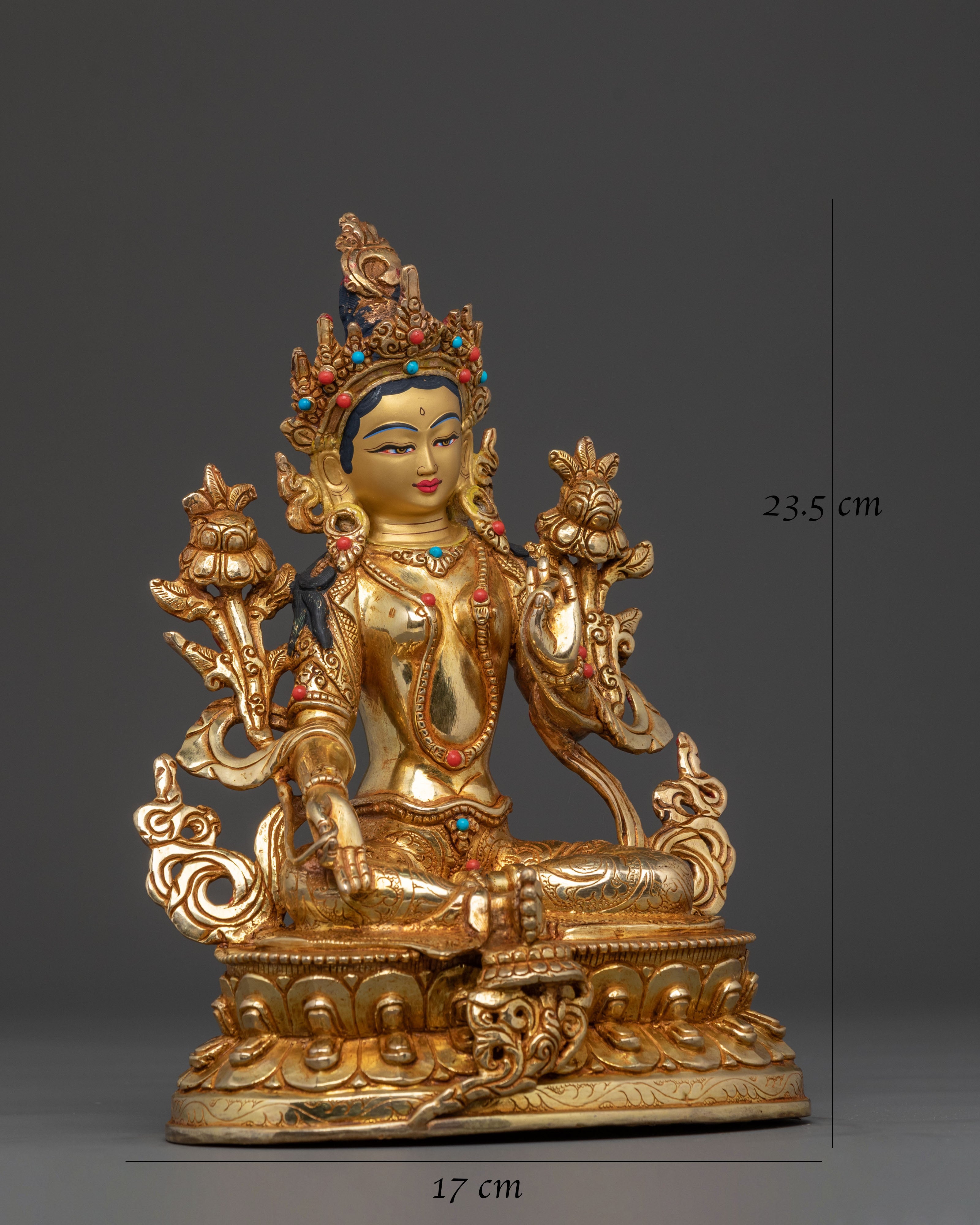 Green Tara Sacred Statue: Handcrafted in Nepal