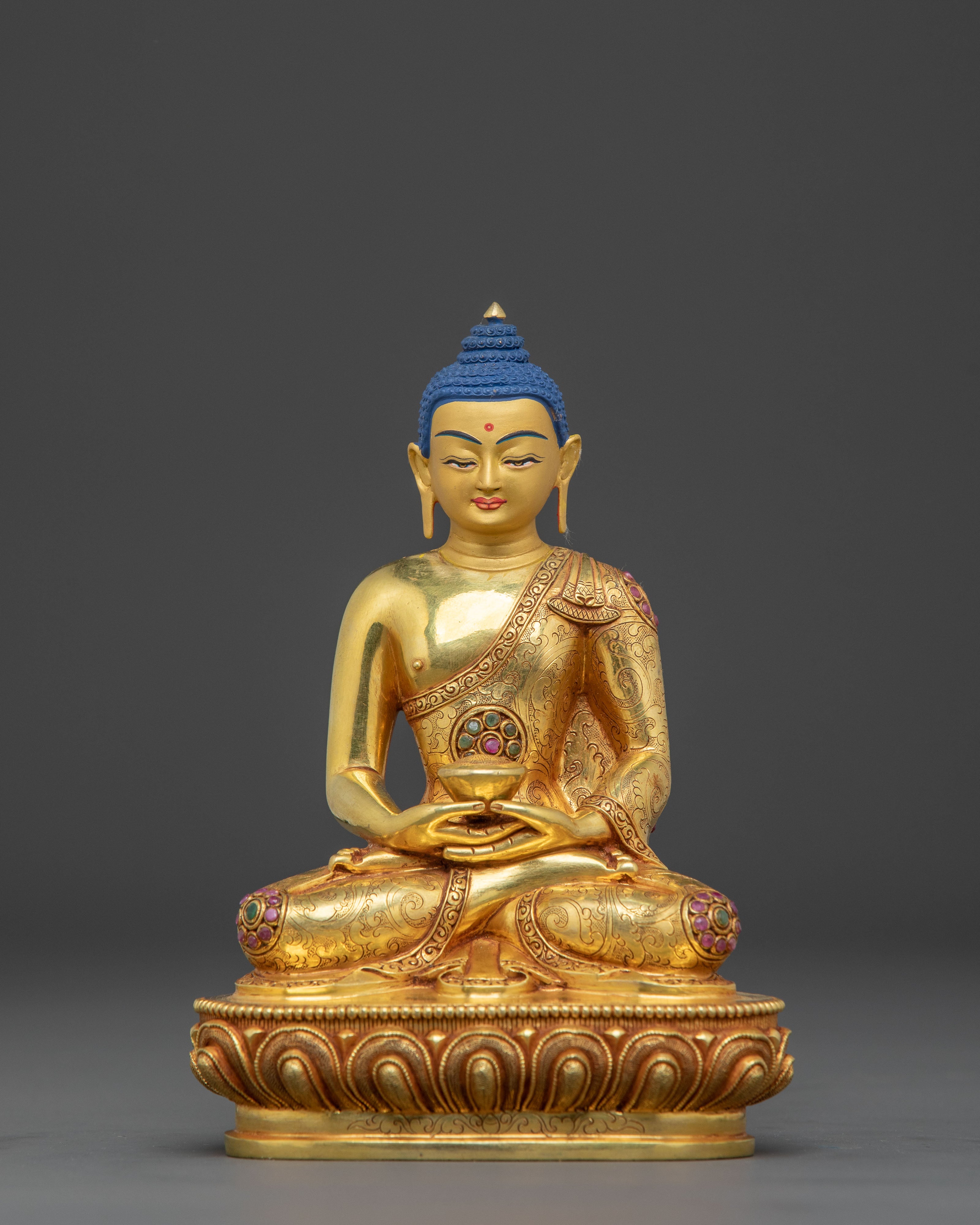 Three Buddhas Sacred Statue Set | Handcrafted 24K Gold Gilded Buddhist Sculptures