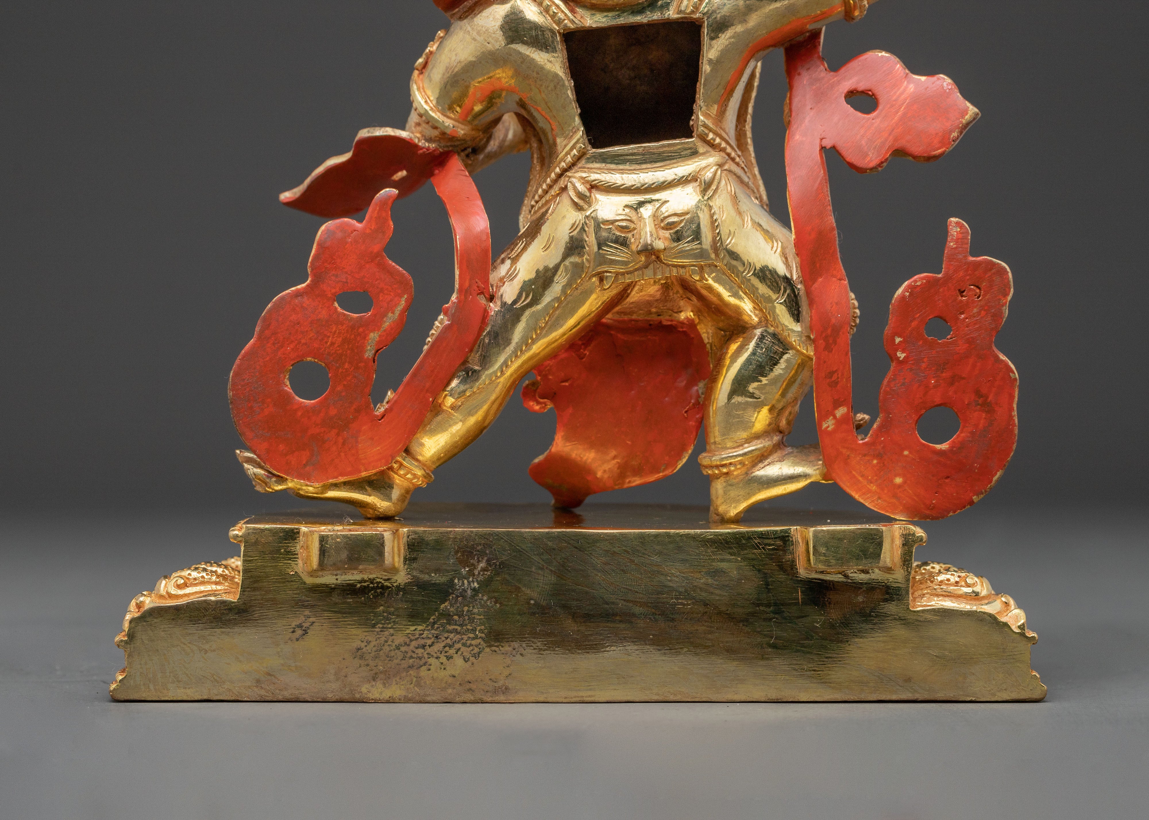 Vajrapani Bodhisattva Strength Statue - Gilded Copper Art