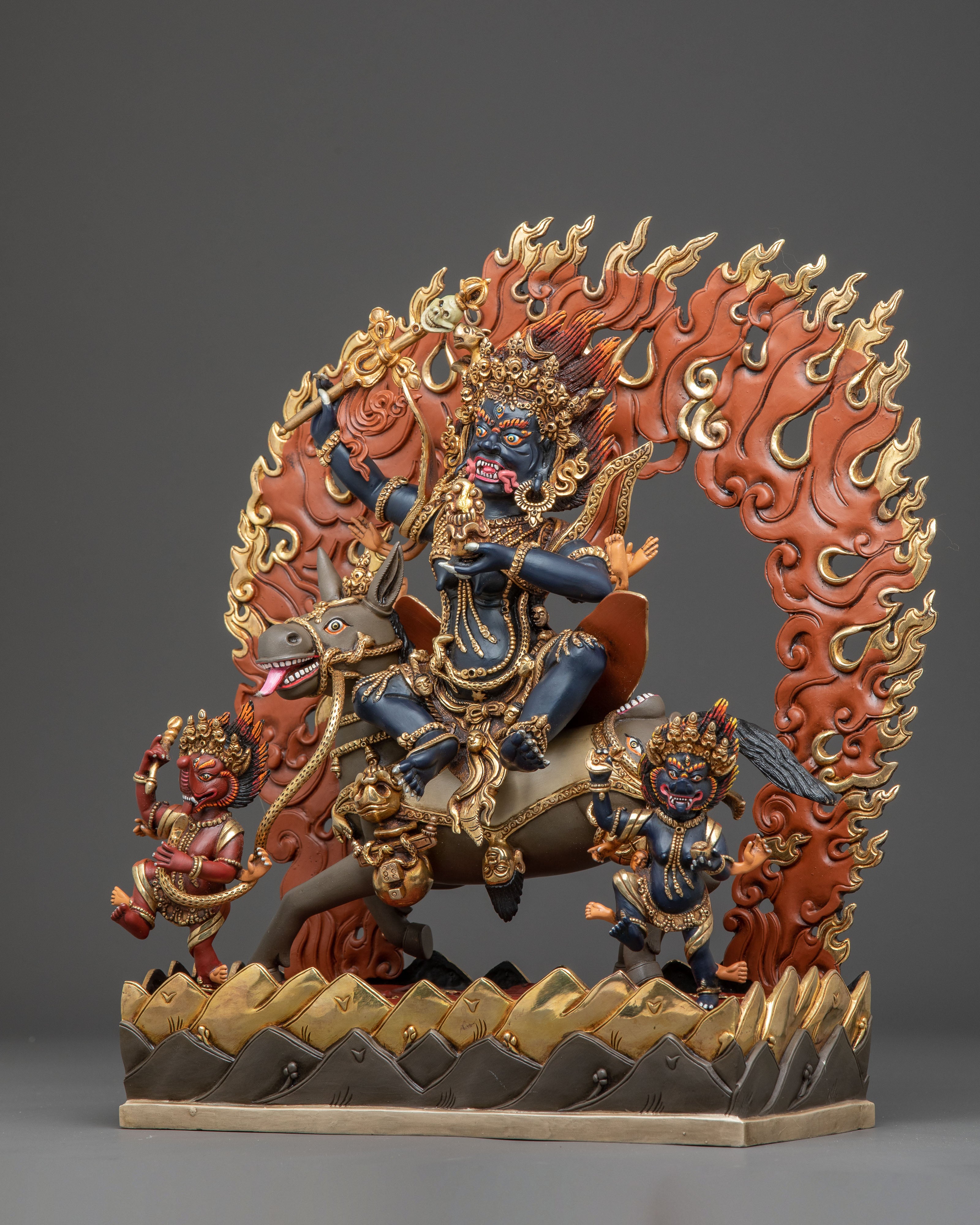 Palden Lhamo: 24k Gold Gilded Wrathful Protector