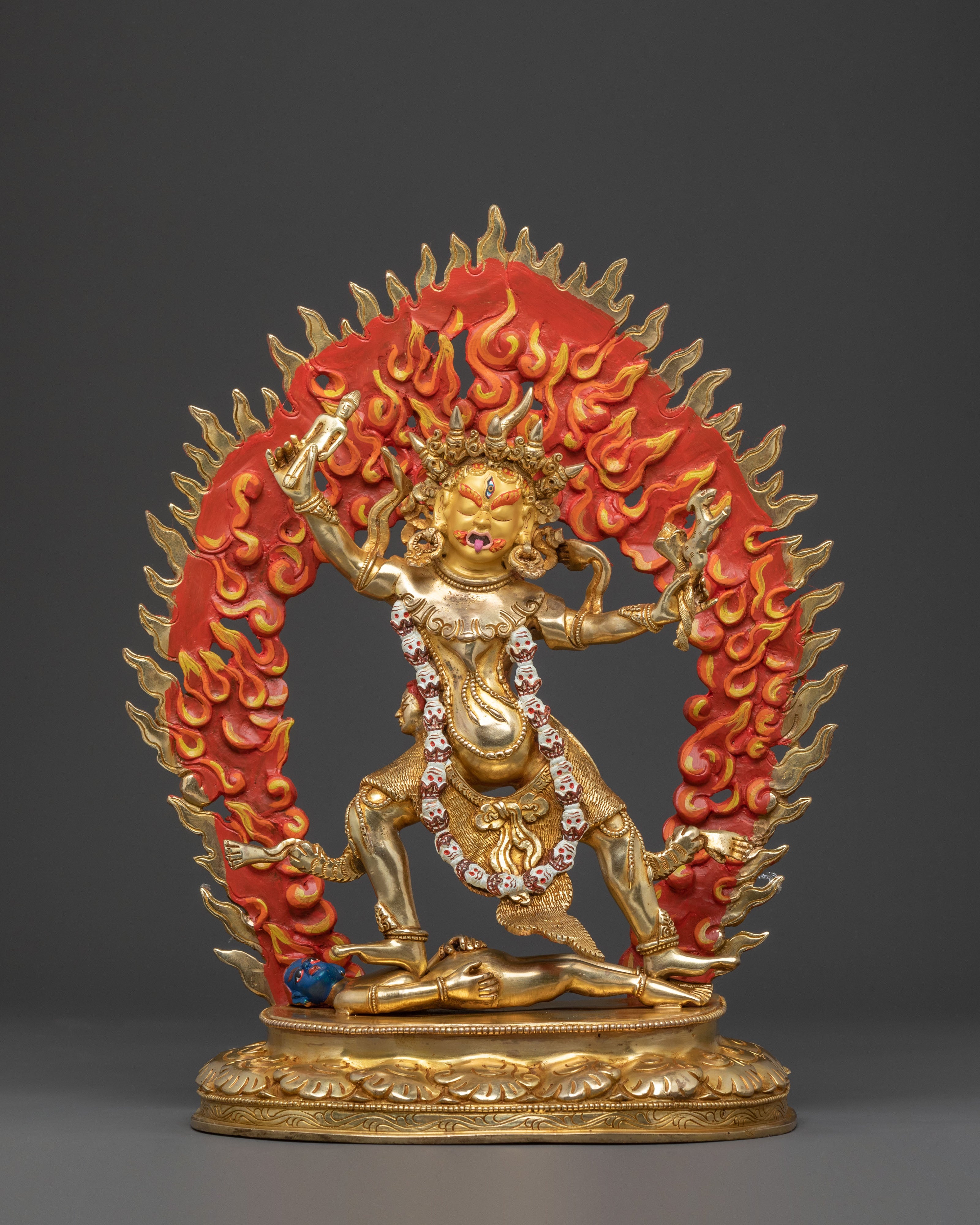 Three Dharmapalas Handcrafted Statue Set