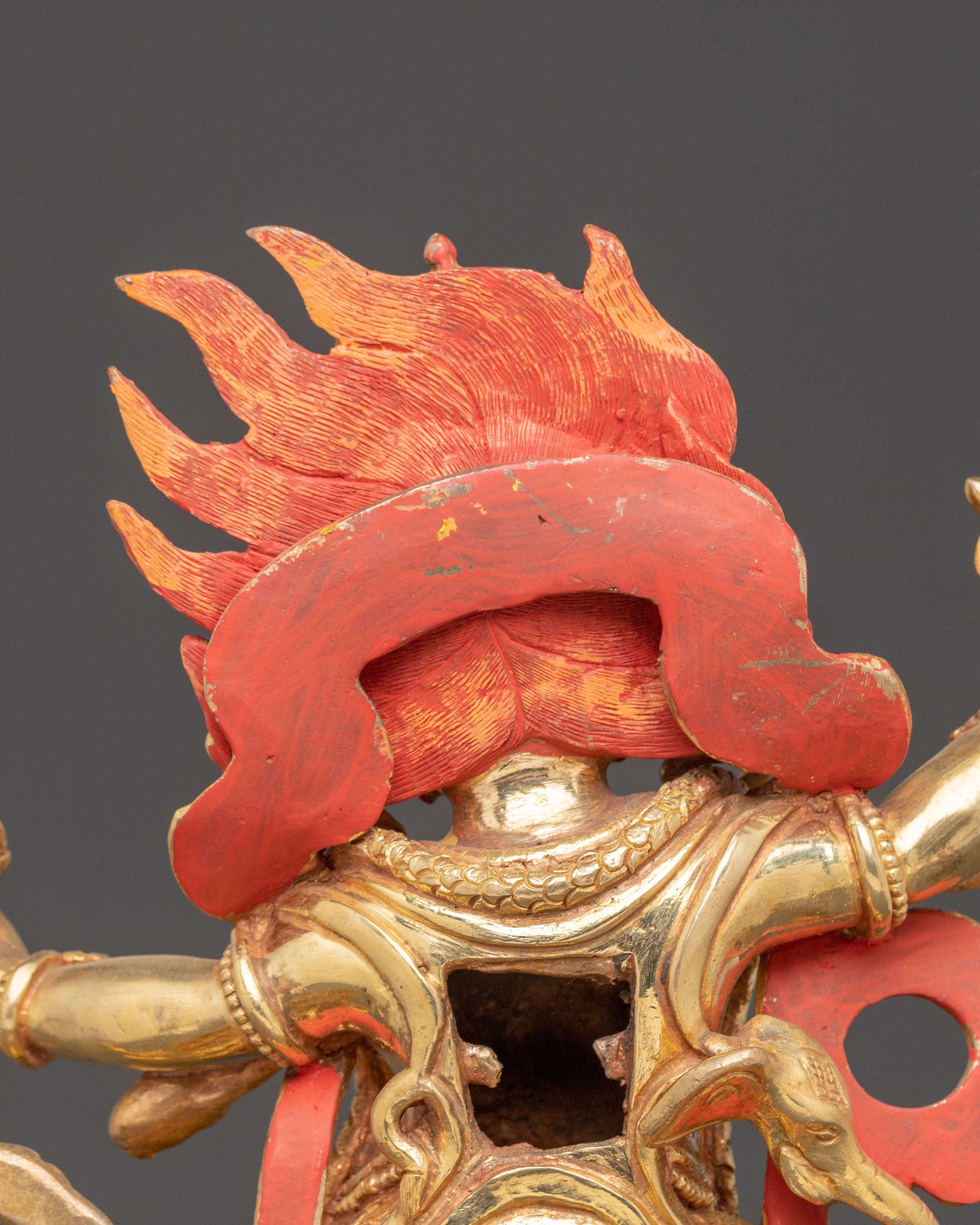 Handmade Dorje Gotrab Golden Statue | Tibetan Buddhist Deity