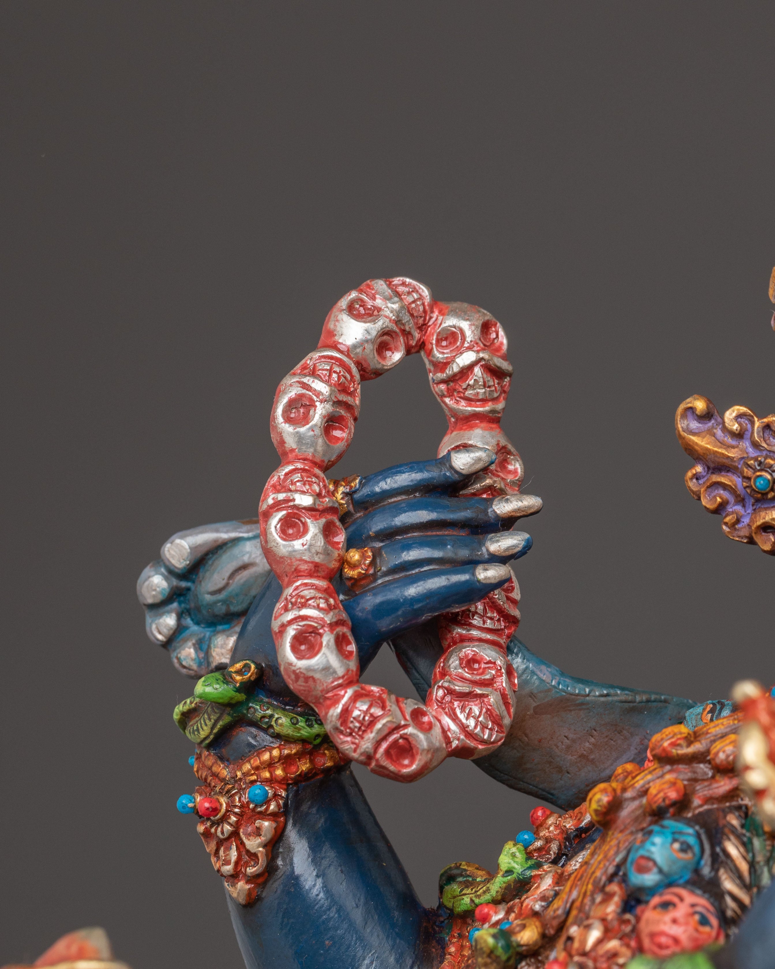Mahakala Six Arms Protector Sculpture for Altar