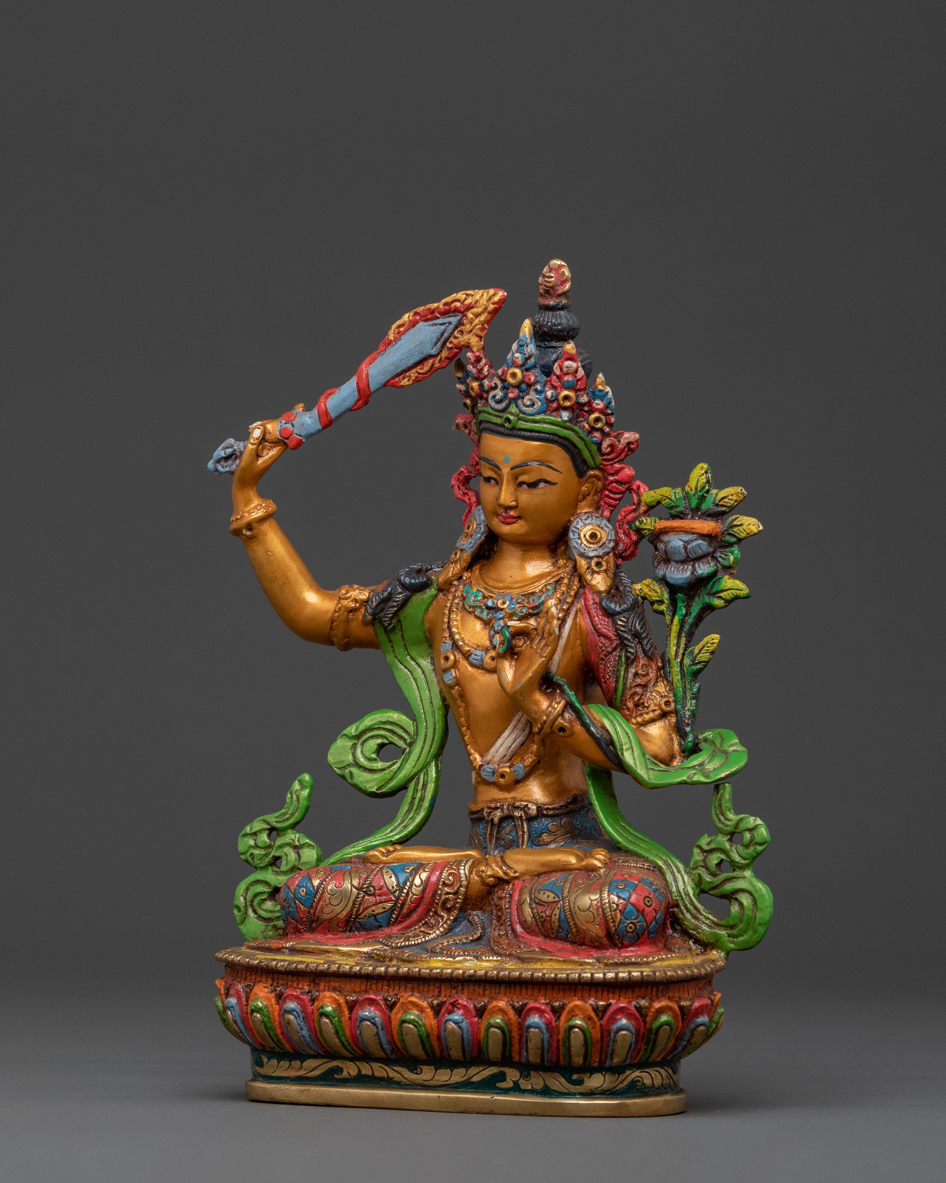 Manjushri Sharp Wisdom Statue | Spiritual Altar Decor