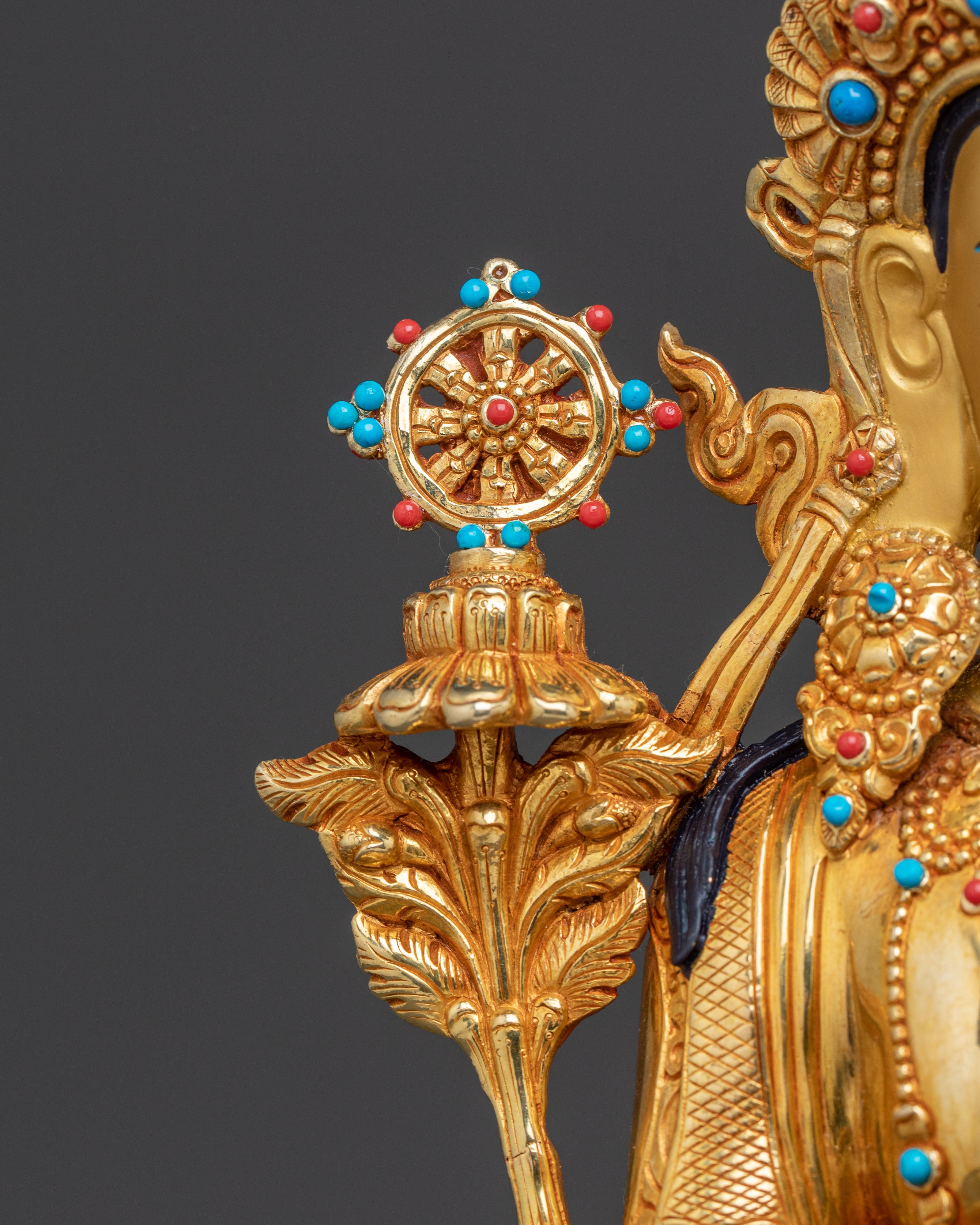 Maitreya Buddha 24K Gold Gilded Copper Statue — Radiant Future Buddha